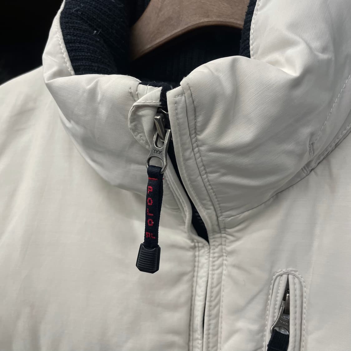 90s 폴로 스포츠 후드 내장 다운 푸퍼 화이트 패딩 자켓 N203 상품이미지6