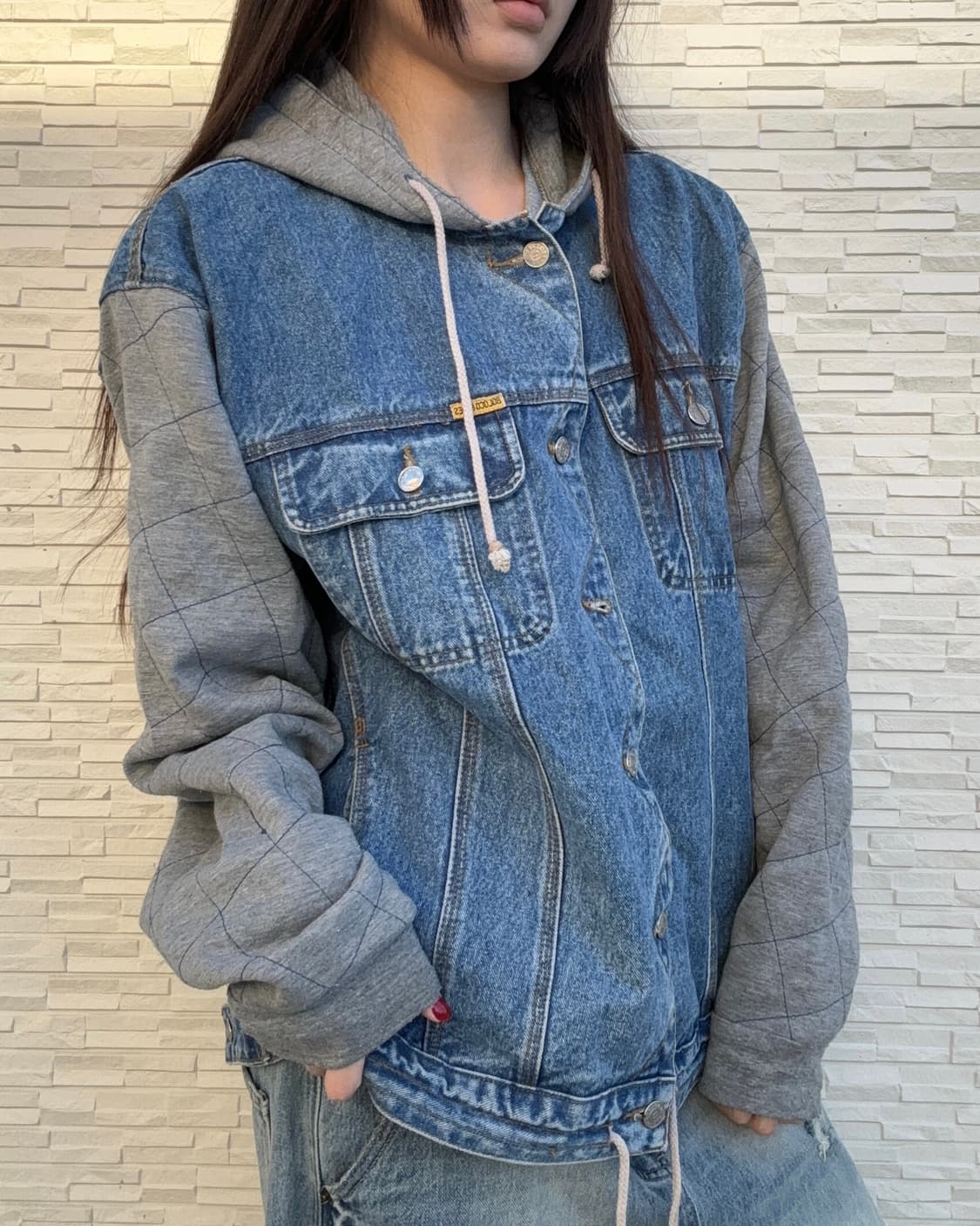 90s BOLOCO BLUES 올드스쿨 데님 후드 레이어드 자켓 상품이미지2