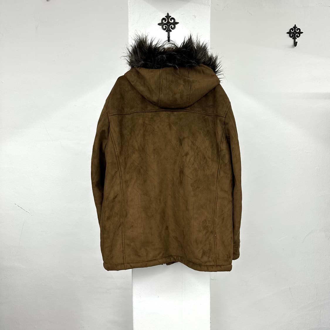 Brown khaki suede fur jacket 상품이미지6