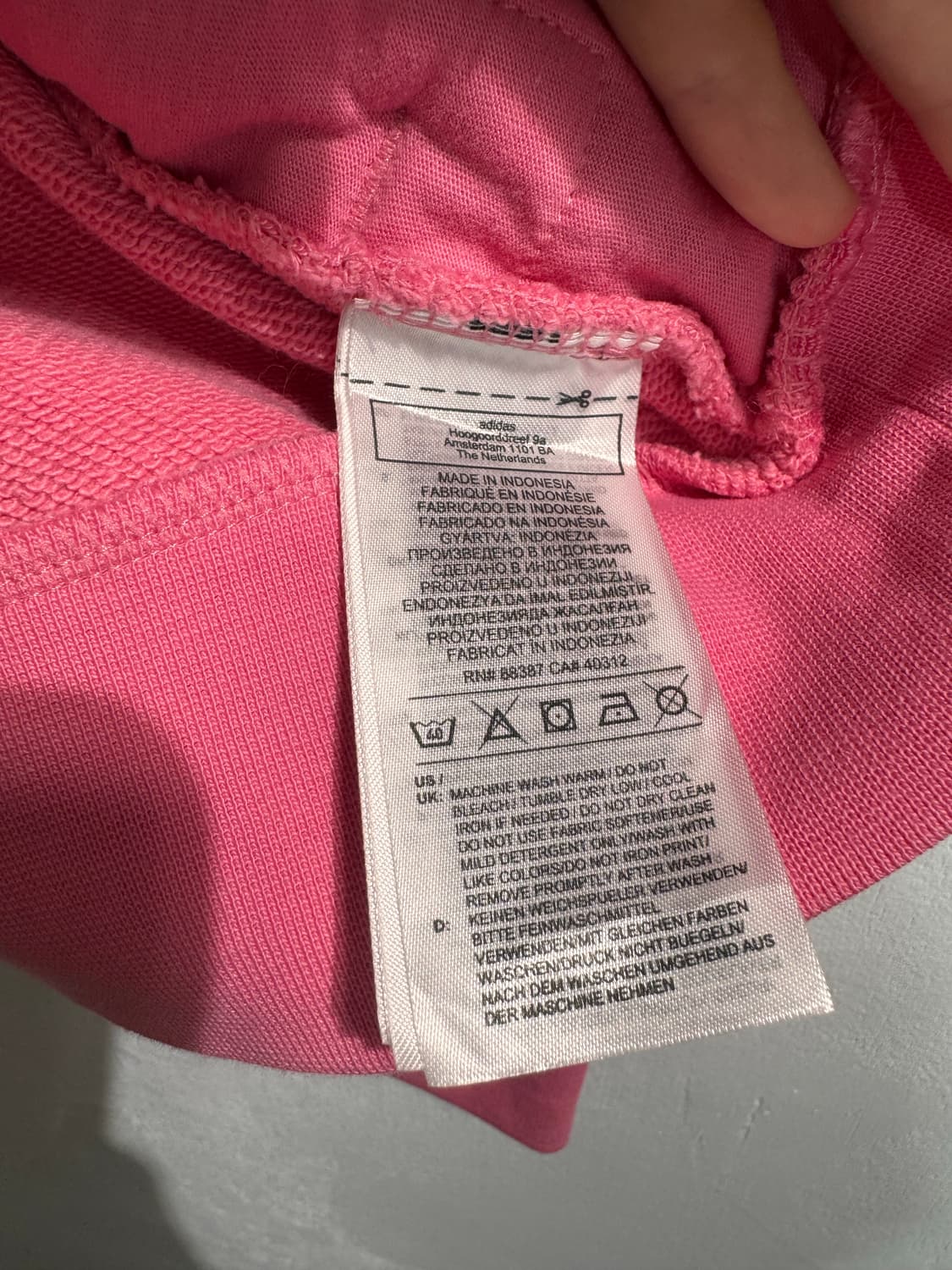 ADIDAS 아디다스 핑크 후드 키즈XL C509 상품이미지10