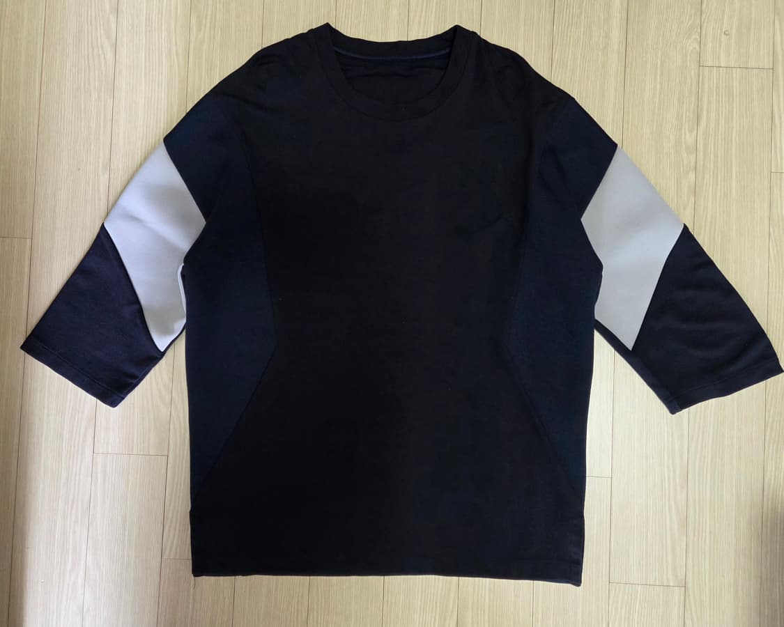 솔리드옴므 배색 7부 티셔츠 상품이미지1