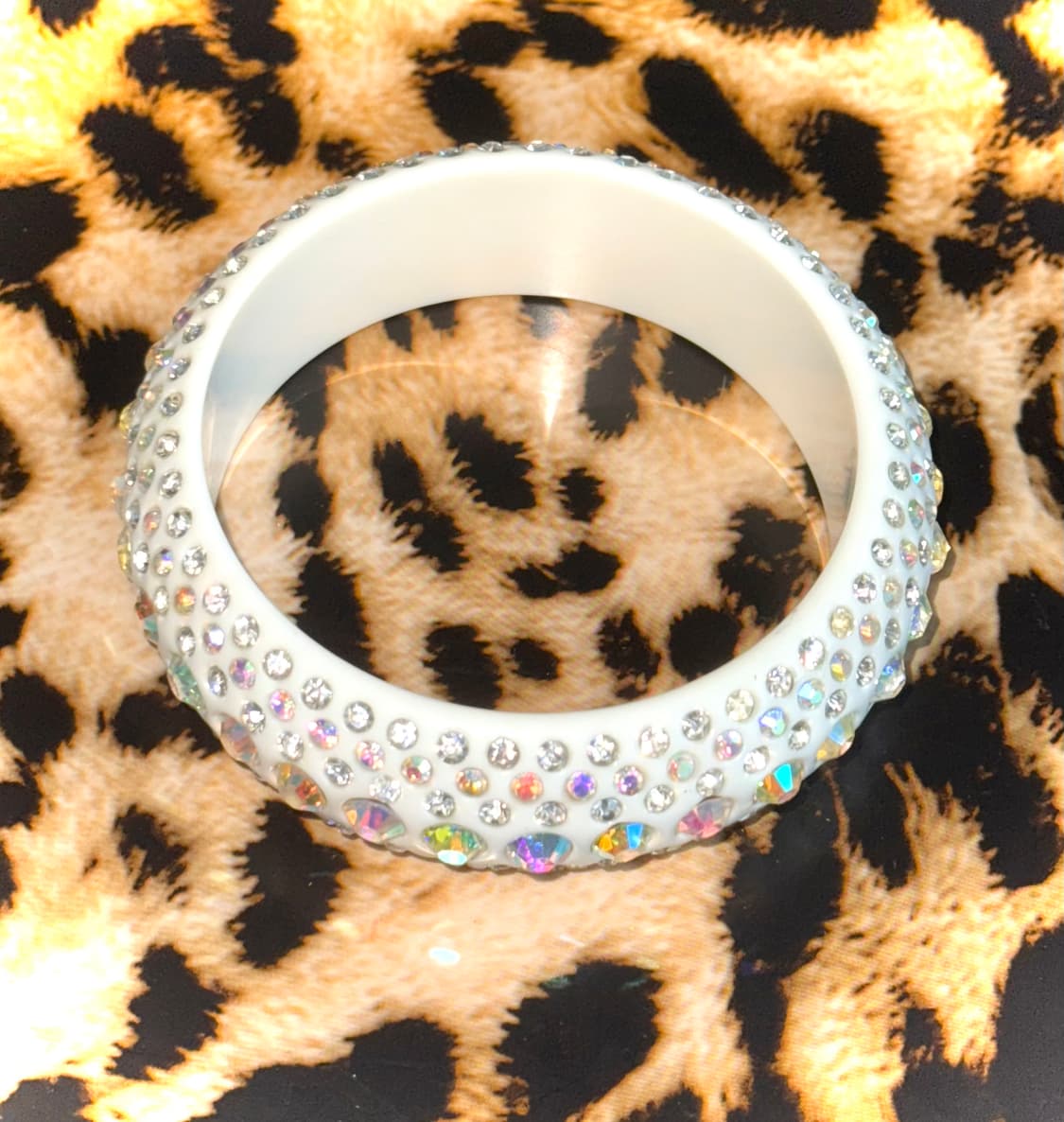 시부야 갸루 화이트 큐빅 뱅글 팔찌 상품이미지3