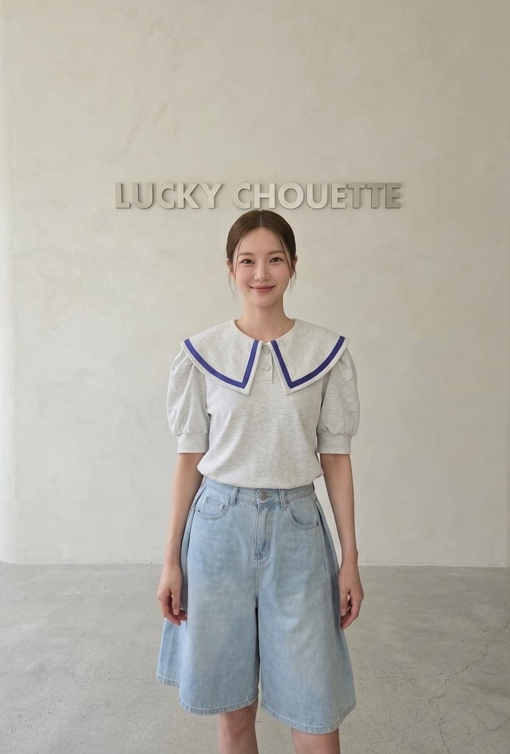 럭키슈에뜨 세일러카라 벌룬퍼프티 상품이미지1