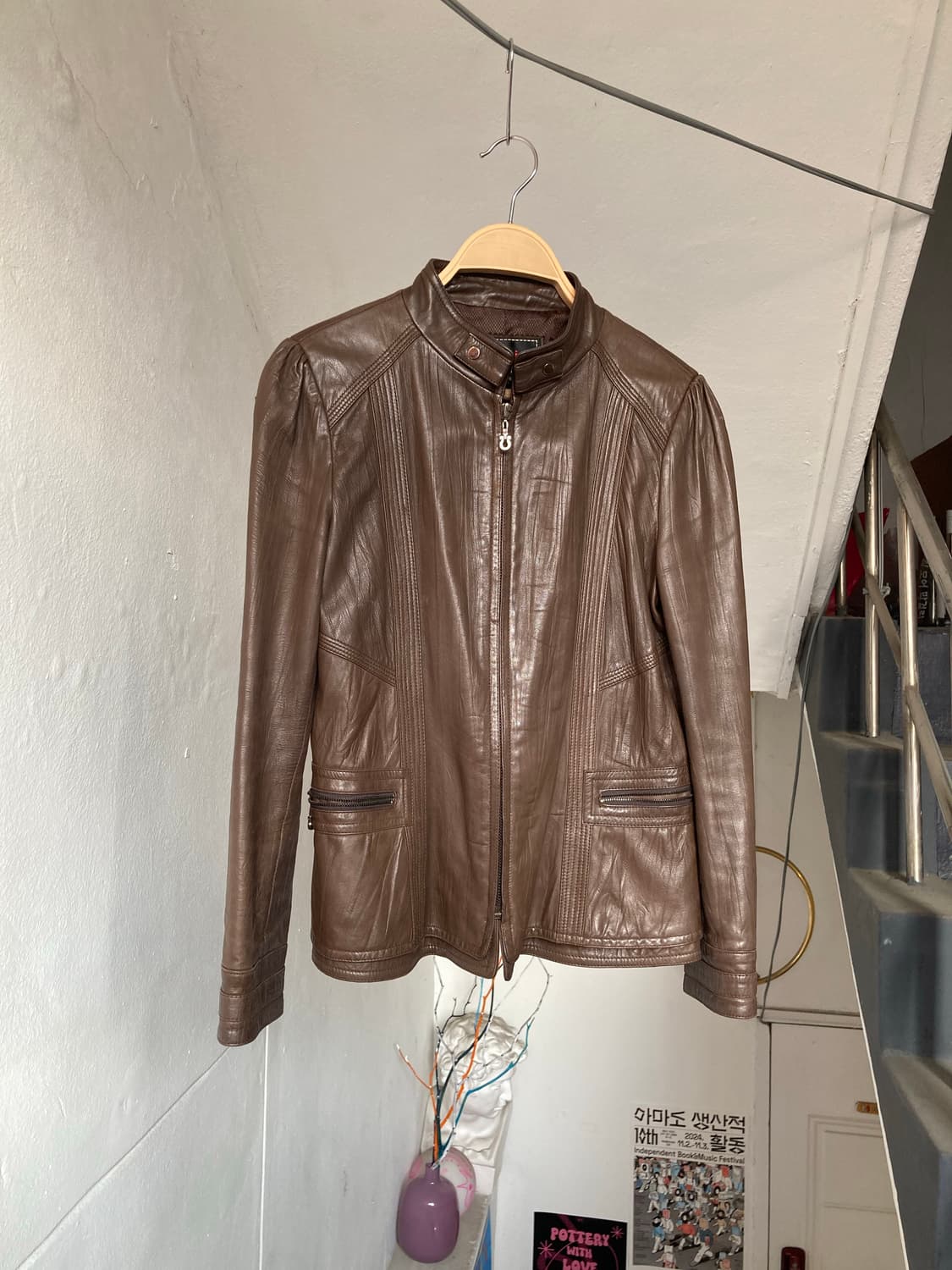 Y2K 브라운 양가죽 자켓 상품이미지2