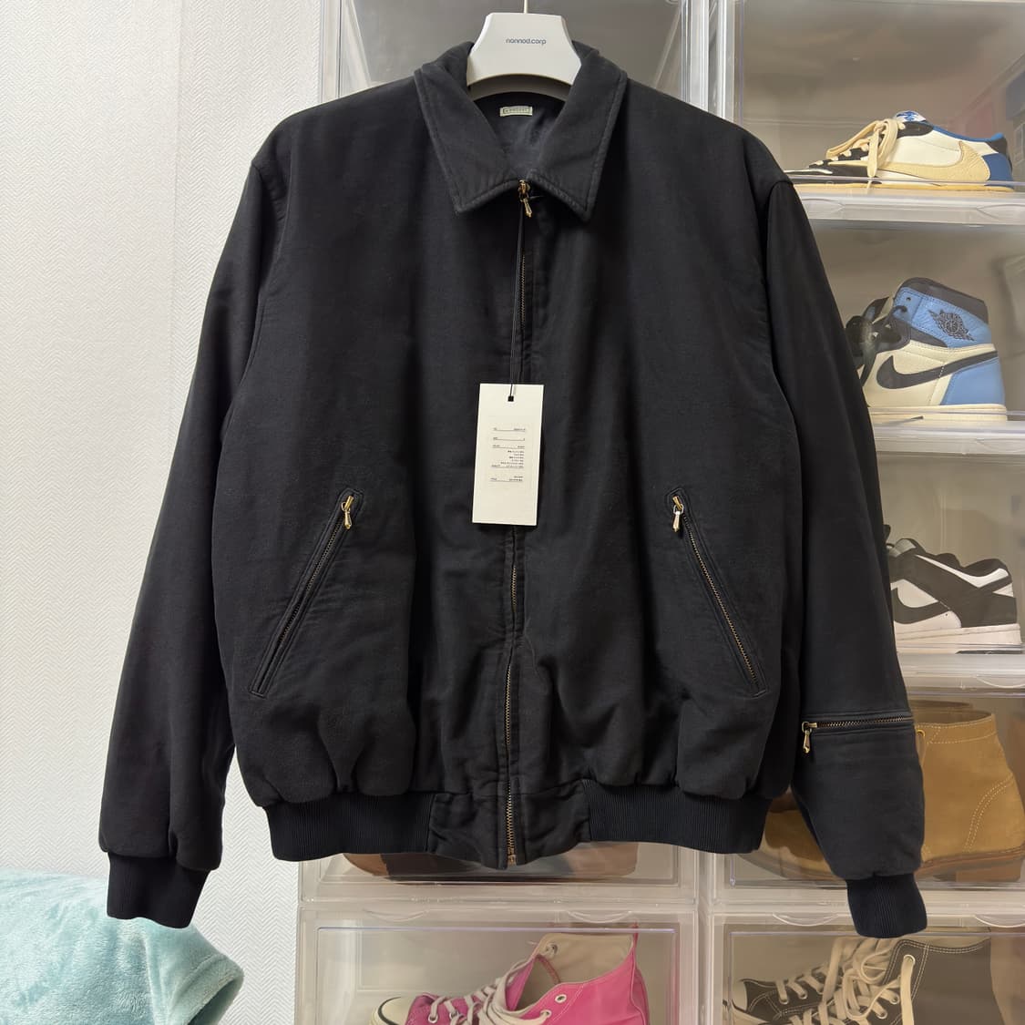 [3]아프레쎄 빈티지 실크 몰스킨 자켓 / 블랙 상품이미지1