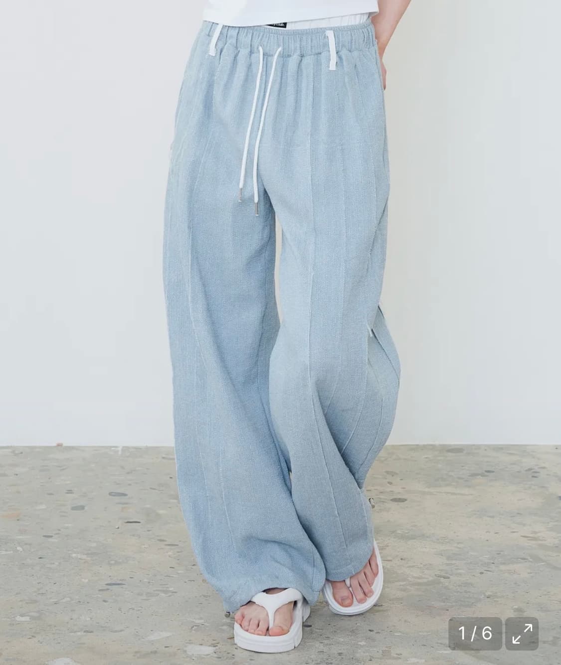 팬시클럽 더블 턱 프린지 밴딩 팬츠 상품이미지1