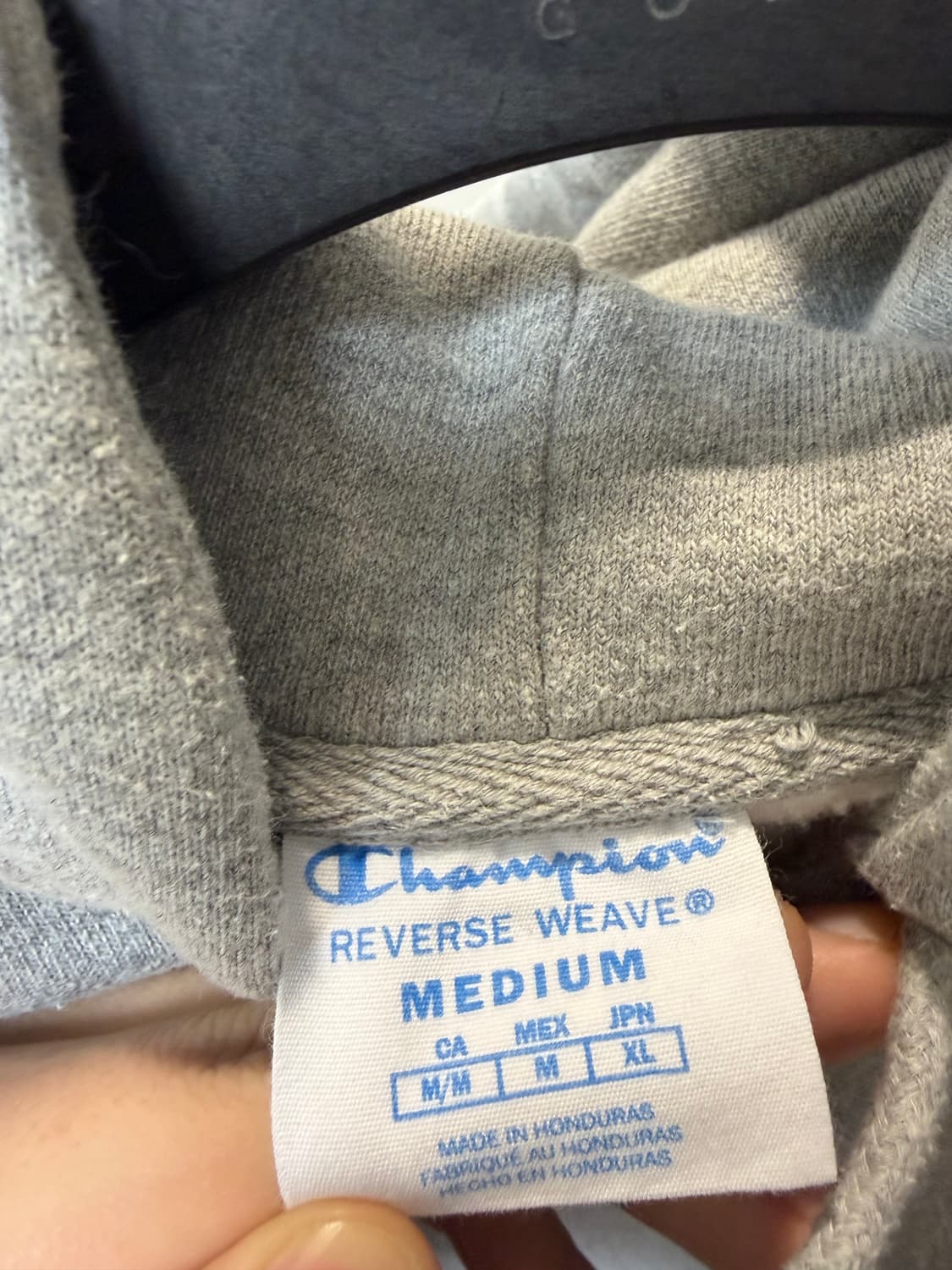 (M) champion 챔피온 리버스위브 블루택 후드티 상품이미지5