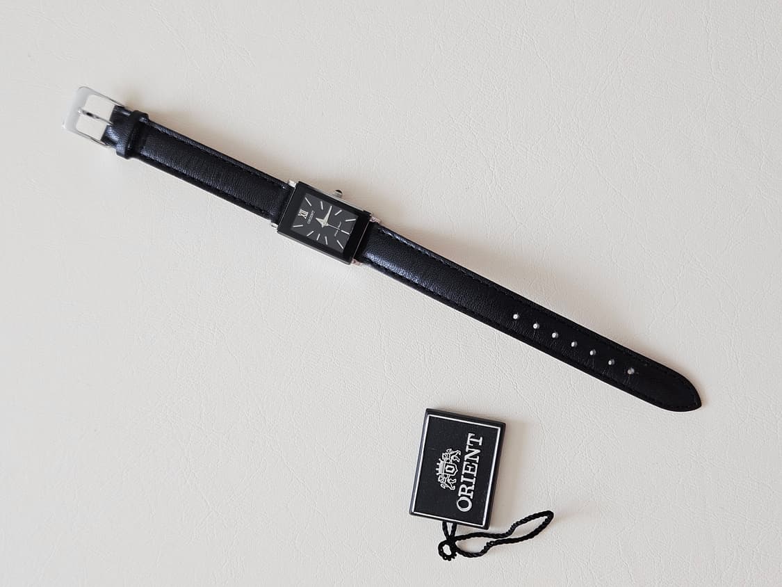 빈티지 오리엔트 사각 블랙 여성 가죽 시계 상품이미지7