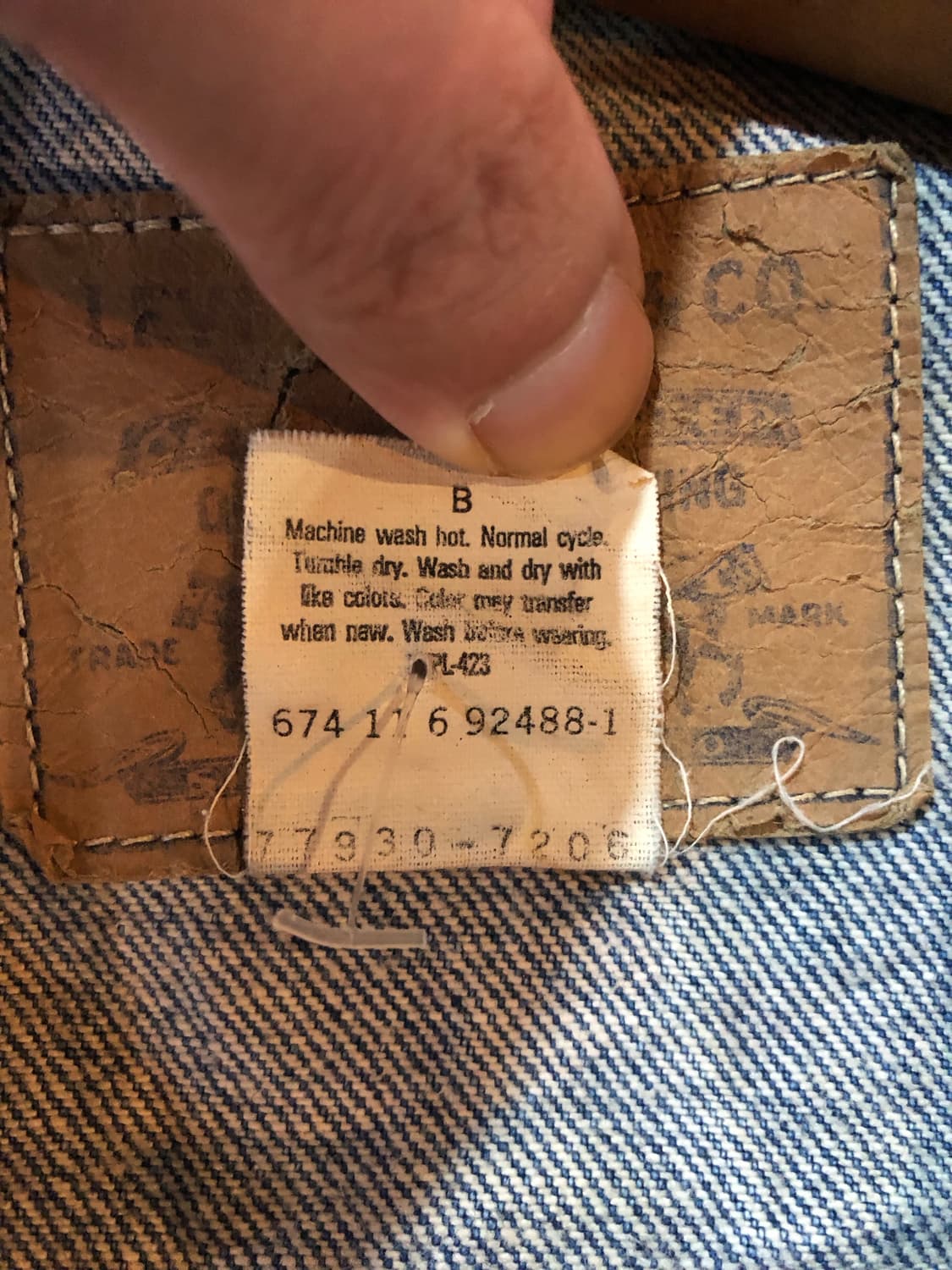 리바이스 90’s 77930 데님 트러거 청자켓 화이트탭 미국판 상품이미지5