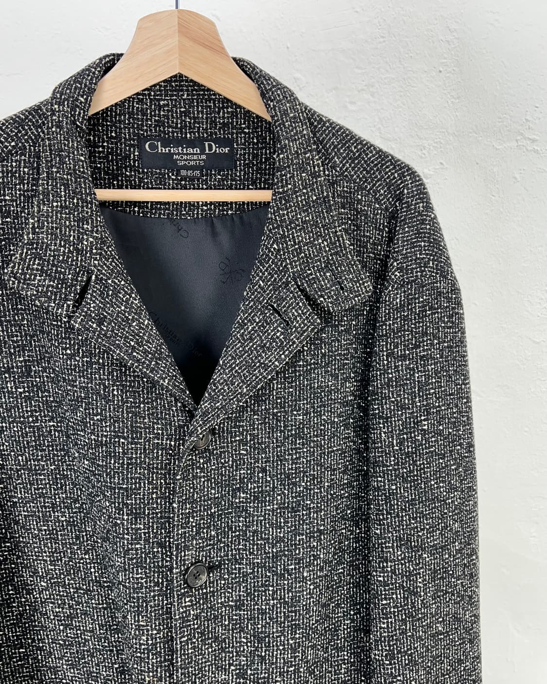 크리스찬 디올 무슈 위브 텍스처 해링본 울 자켓 상품이미지4