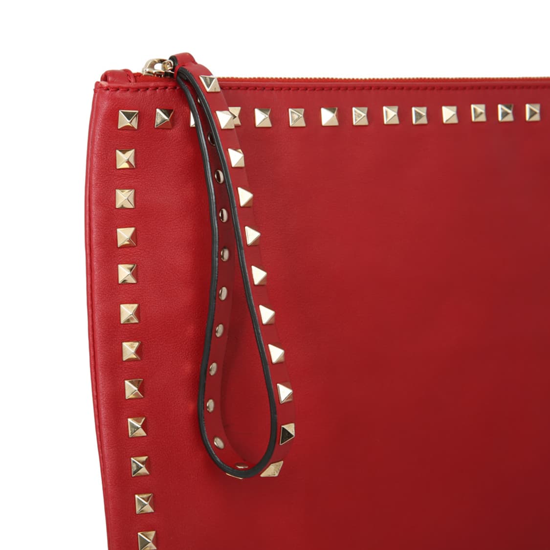 발렌티노 락스터드 클러치백 오버사이즈 지퍼 파우치 레드 상품이미지8