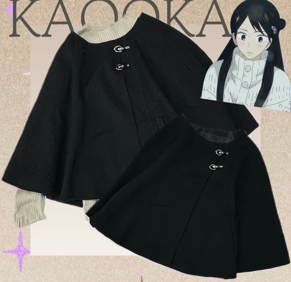 🌨️사와코 케이프 코디세트 🌨️ 일본 교복 하이틴 학생 버클 그런지 상품이미지1
