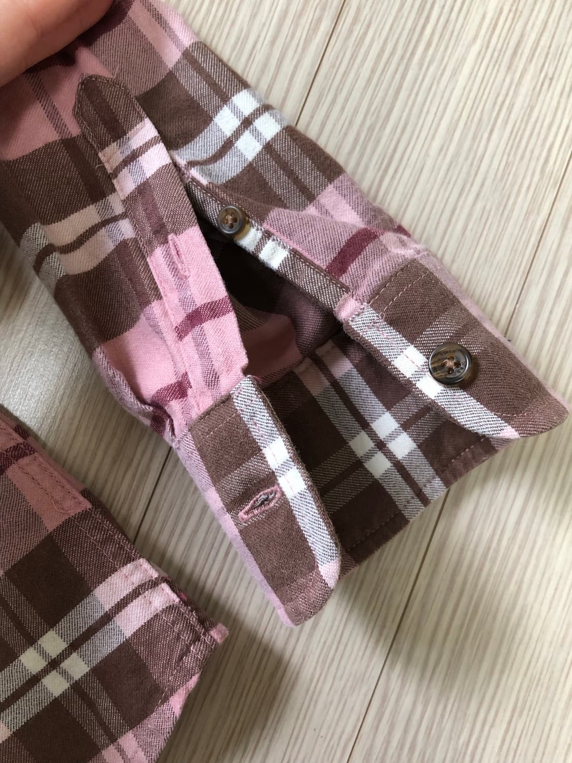 M 티니위니 핑크 체크 셔츠 남방 y2k 빈티지 상품이미지4