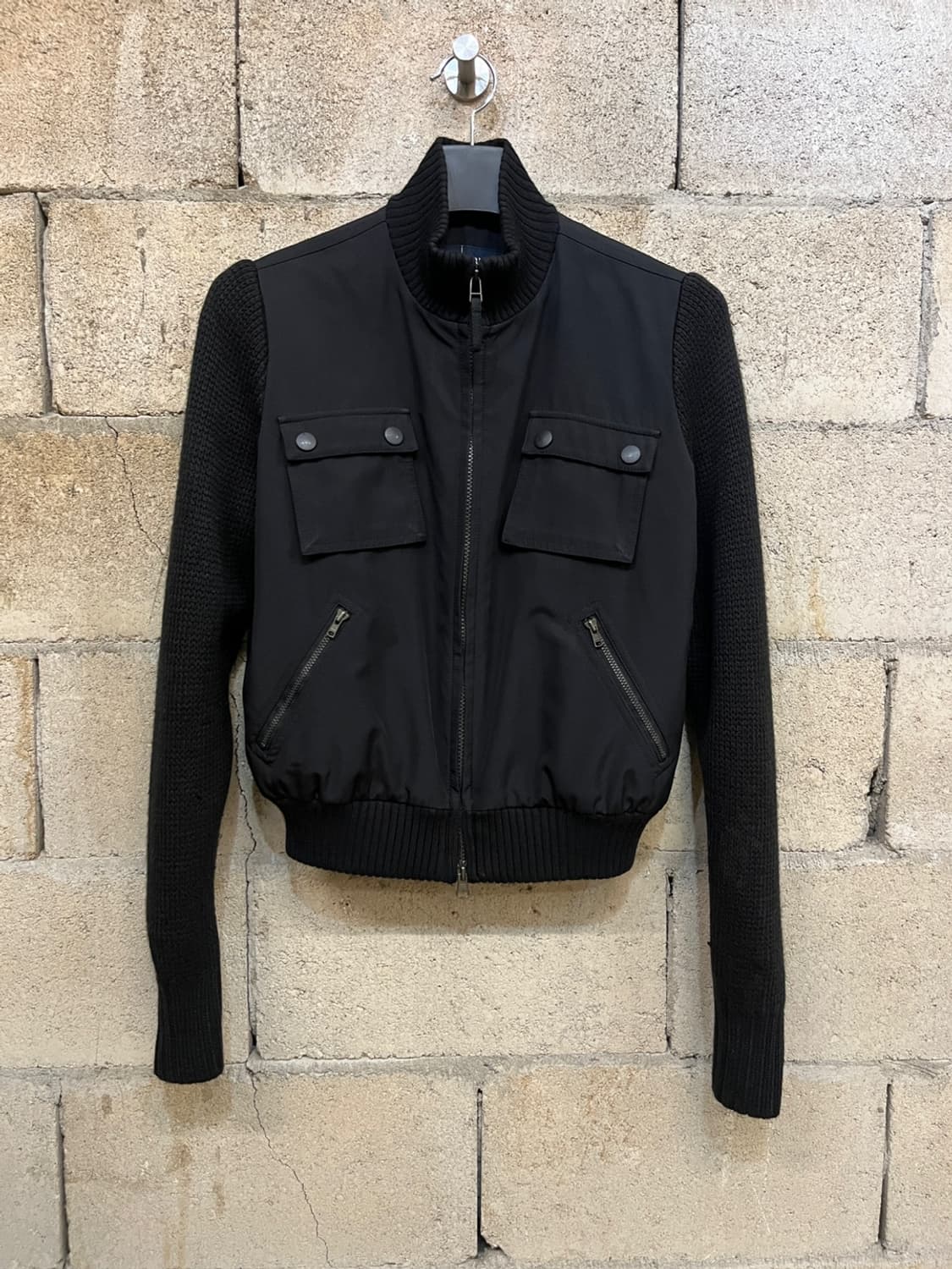 아르마니 진스 니트 슬리브 믹스 자켓 상품이미지1