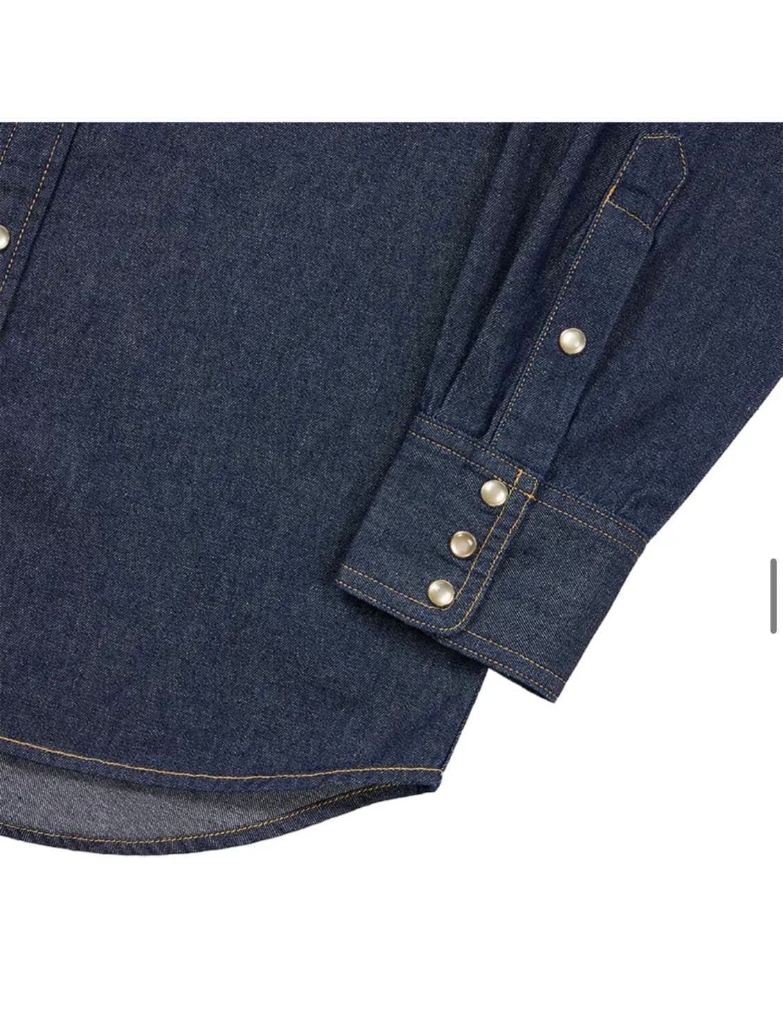 아캄 Stitched Western Denim Shirts indigo 상품이미지6