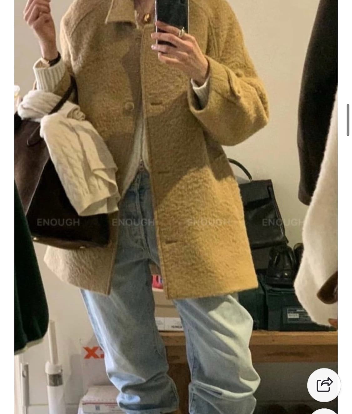 OUNCE 온스 베이비 알파카 캐롤 하프 코트 부클 상품이미지9