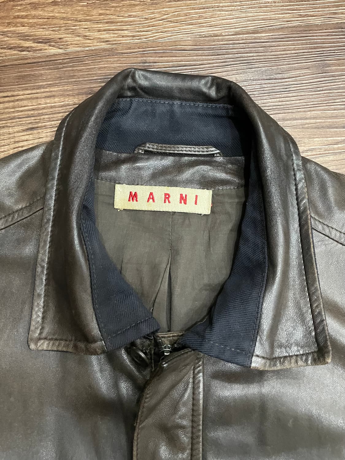 마르니 A-2 양가죽 플라이트 자켓 브라운 50 상품이미지7