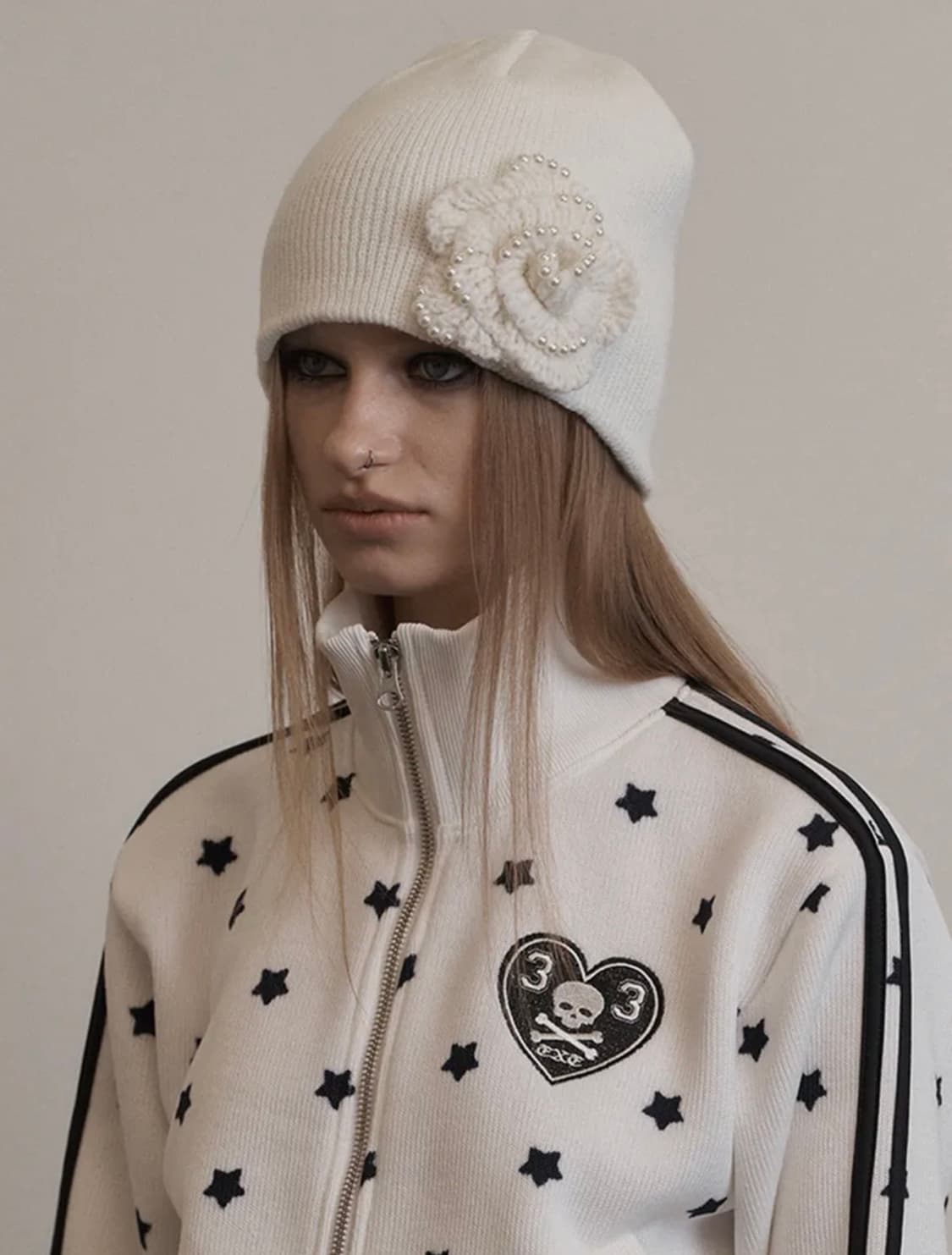 셋업엑스이 비니 아이보리 상품이미지1