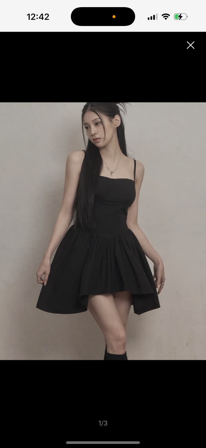 카키포인트 Flare Layered Mini Dress (black) 상품이미지1