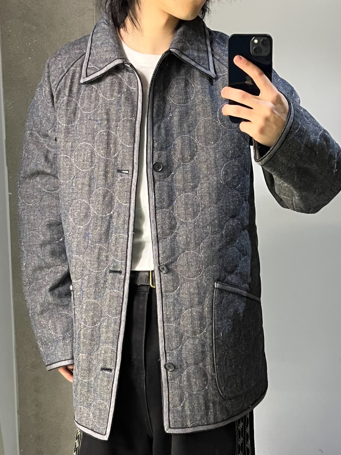 Gigli 써클 퀼티드 데님 코트 상품이미지2