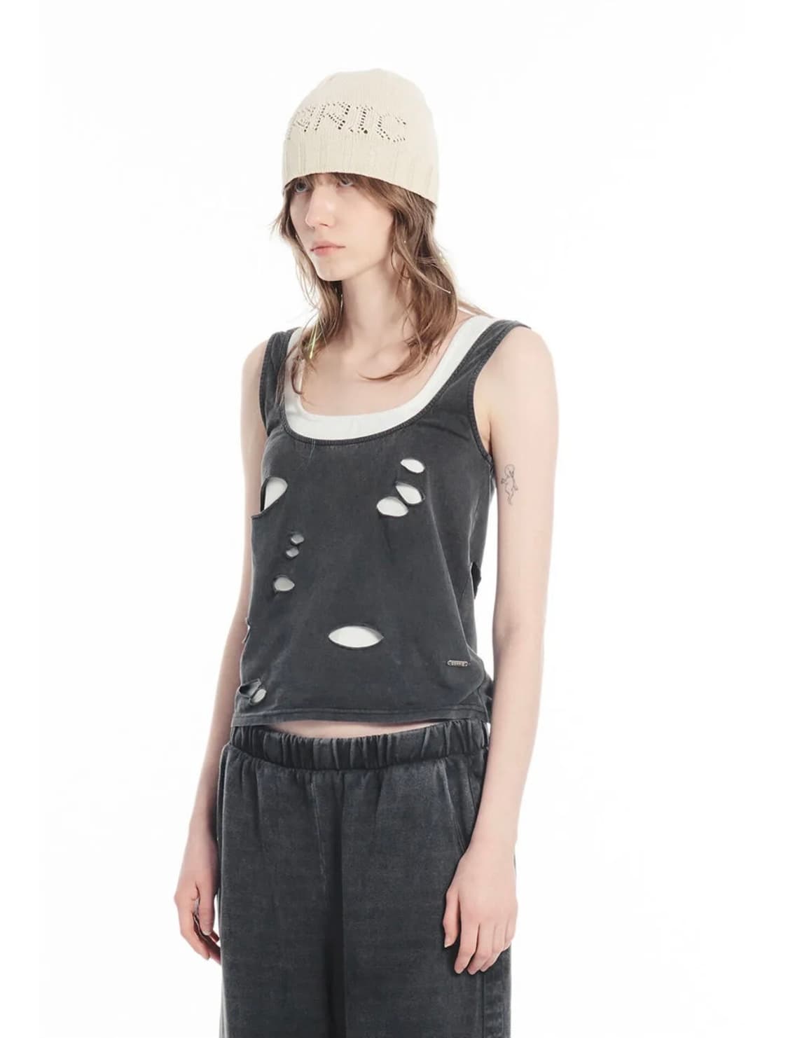 세릭) LOGO RIBBED BEANIE 비니 상품이미지3