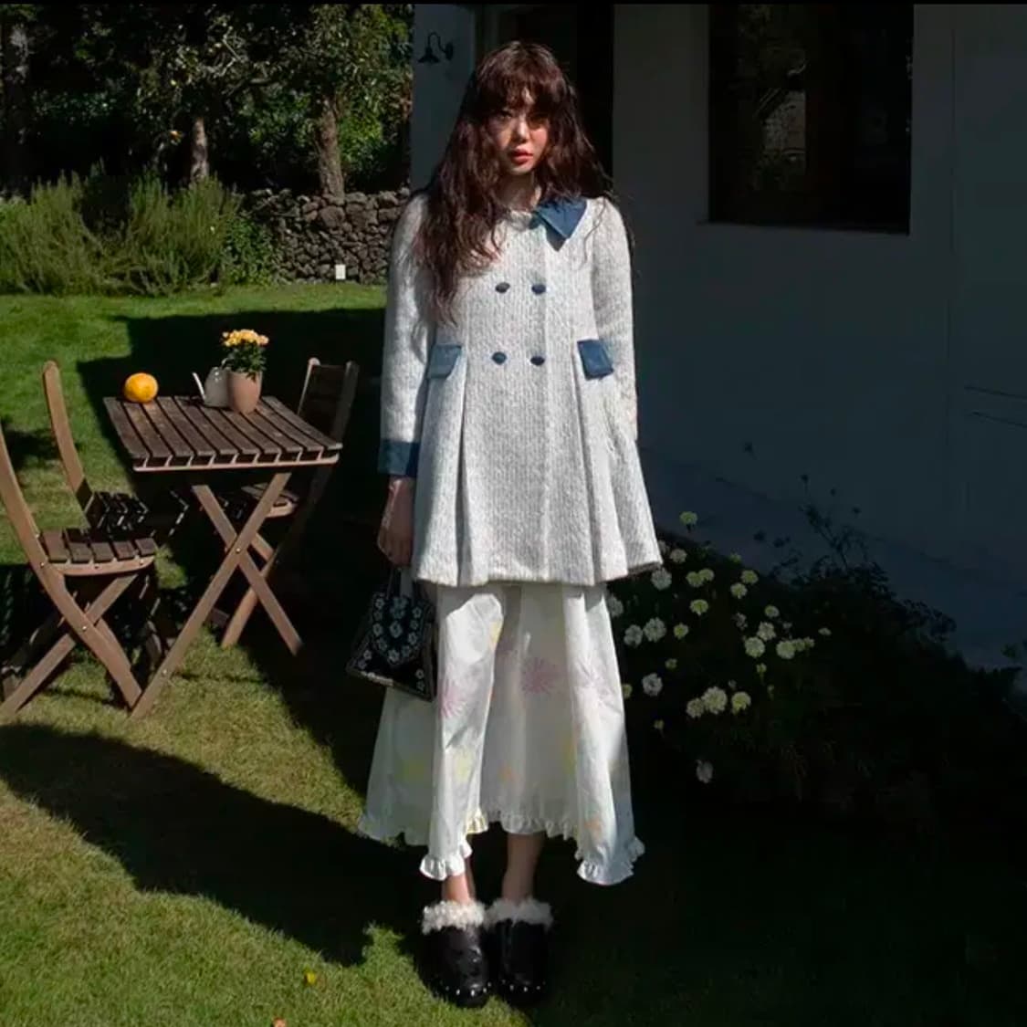 프레클 리틀 걸 플리츠 미디 코트(민트) 상품이미지4