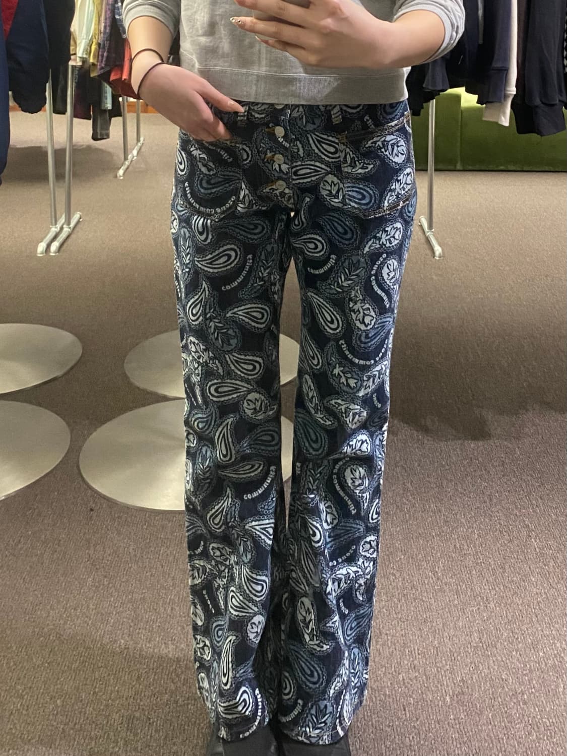 S) 오존 커뮤니티 페이즐리 부츠컷 팬츠 상품이미지2