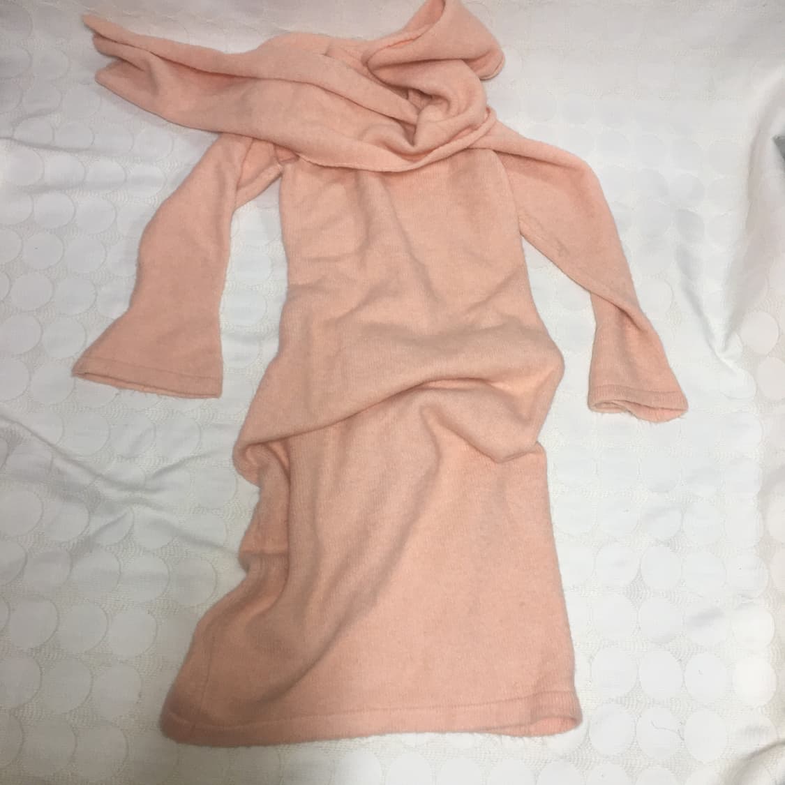 vintage 핑크 니트 머플러 원피스 상품이미지6