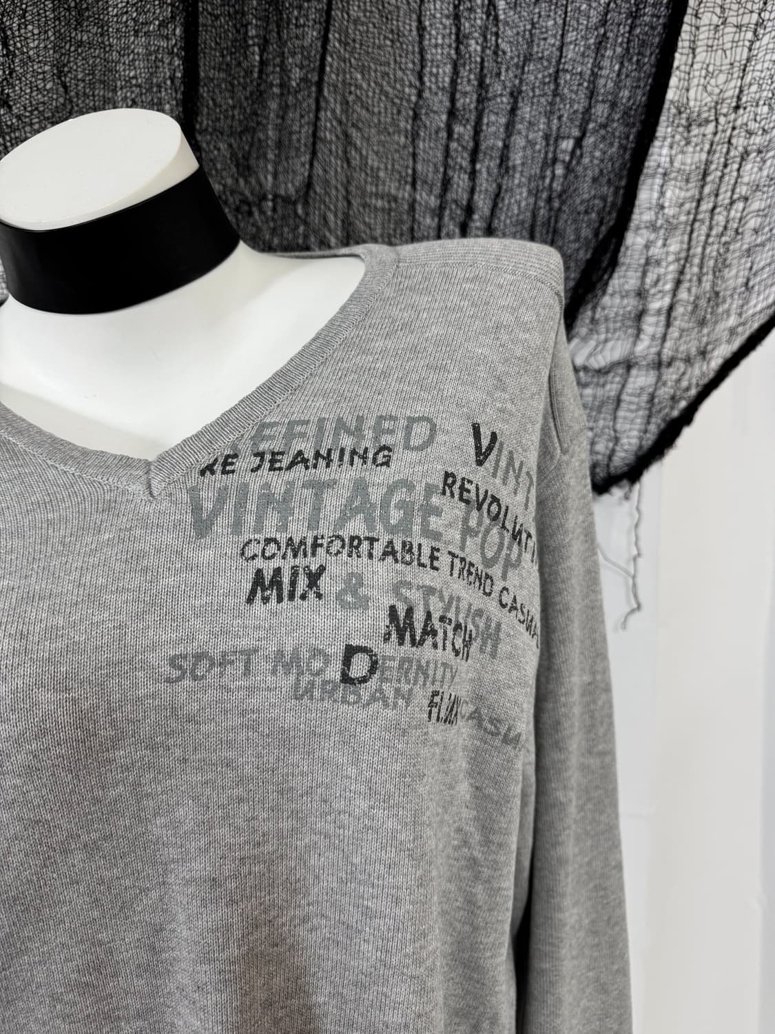 gray lettering knit 상품이미지2