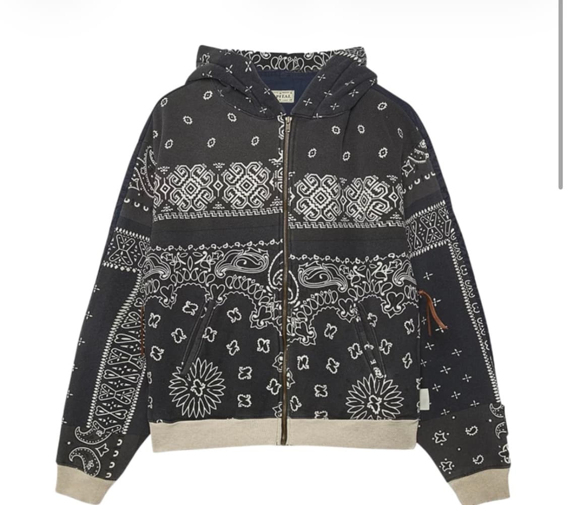 캐피탈 플리스 반다나 비부악 후드 블루종 블랙 상품이미지1