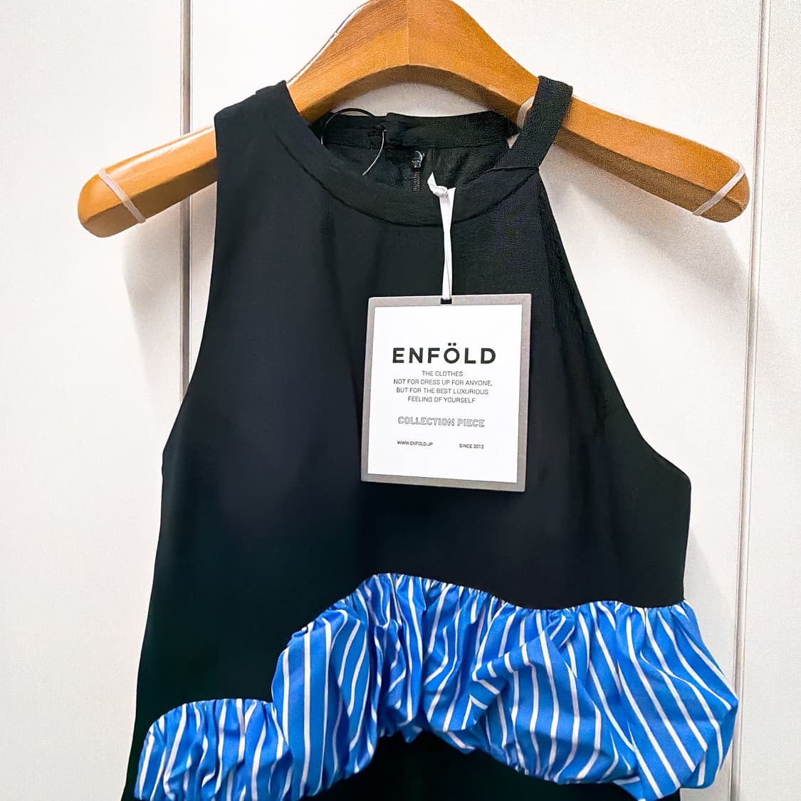 (정품/새상품) ENFOLD 엔폴드 여성 블랙 패널 미디 드레스 상품이미지2