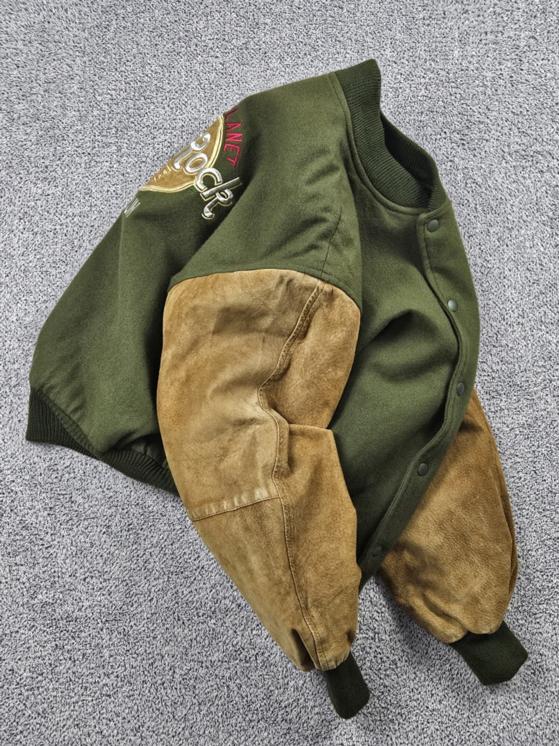 90's 하드락카페 칸쿤 배색 바시티 자켓 ( L ) / 10100 상품이미지5