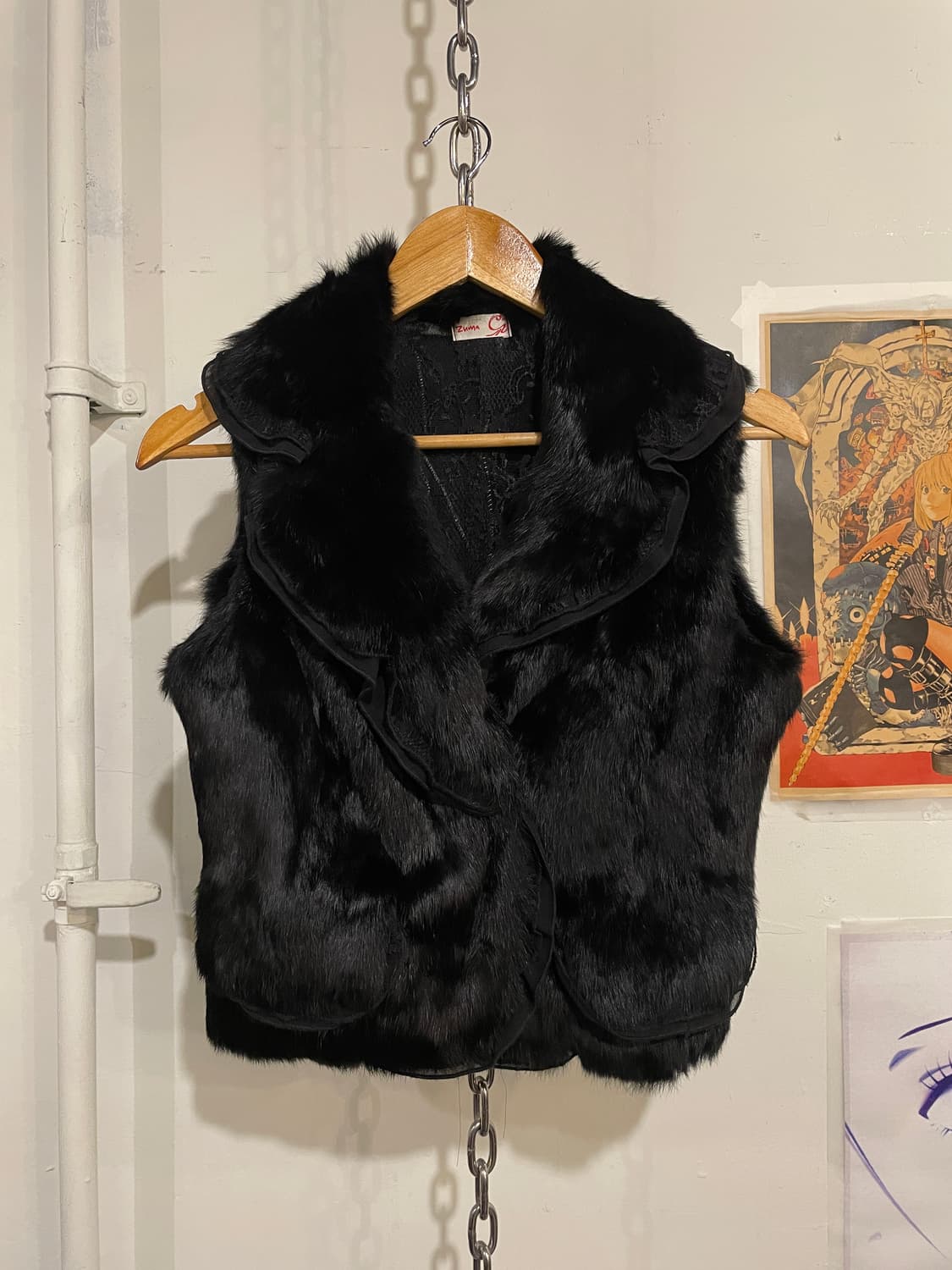 레이스 블랙 퍼 베스트 상품이미지2