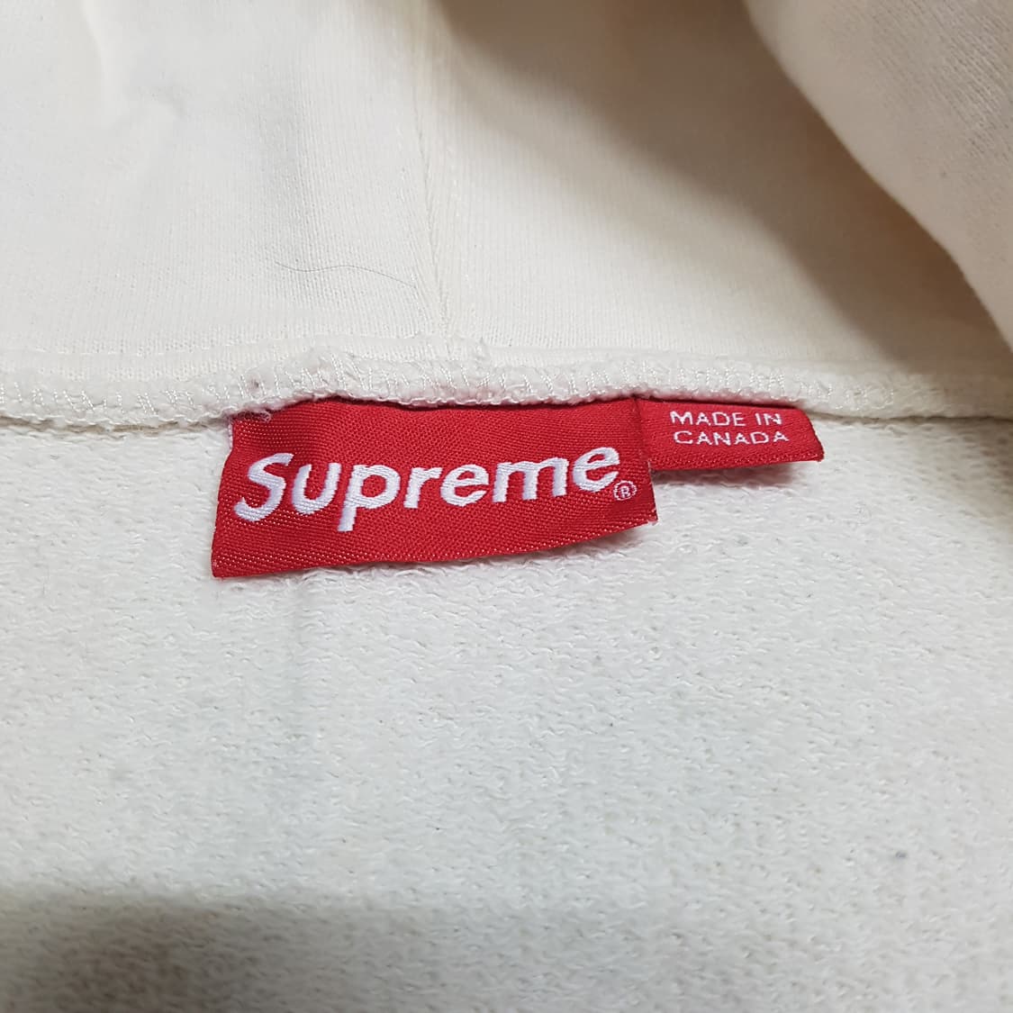 L 슈프림 스몰박스 로고 집업 후드 아이보리 오프화이트 후디 Suprem 상품이미지6