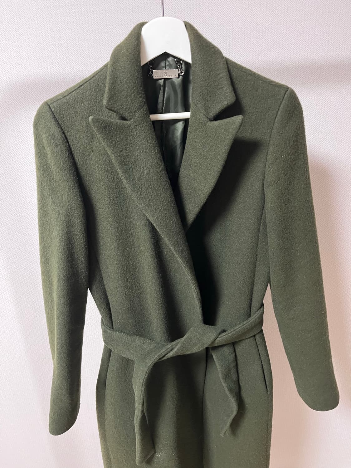 [SJ] 한섬 시스템 진 카키 코트 (착샷) 상품이미지2