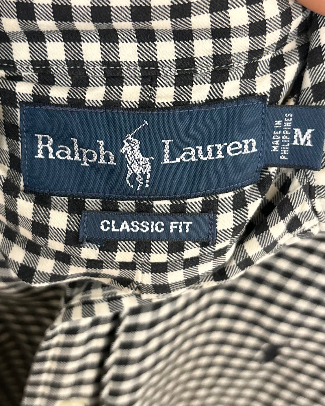 랄프 로렌 블랙 앤 화이트 깅엄 체크 셔츠 상품이미지7