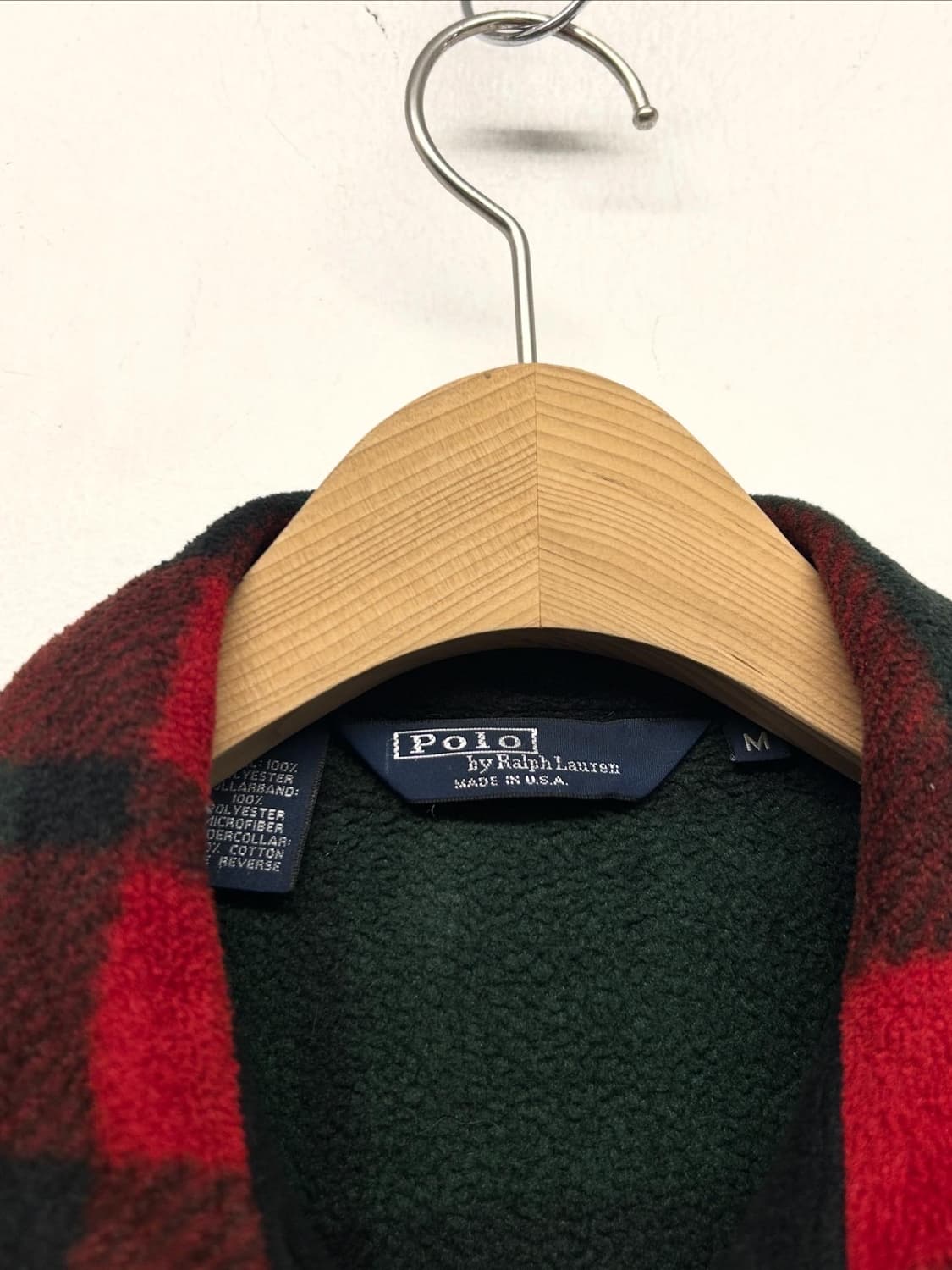90s USA 빈티지 폴로 랄프로렌 체크 플리스 자켓 상품이미지4