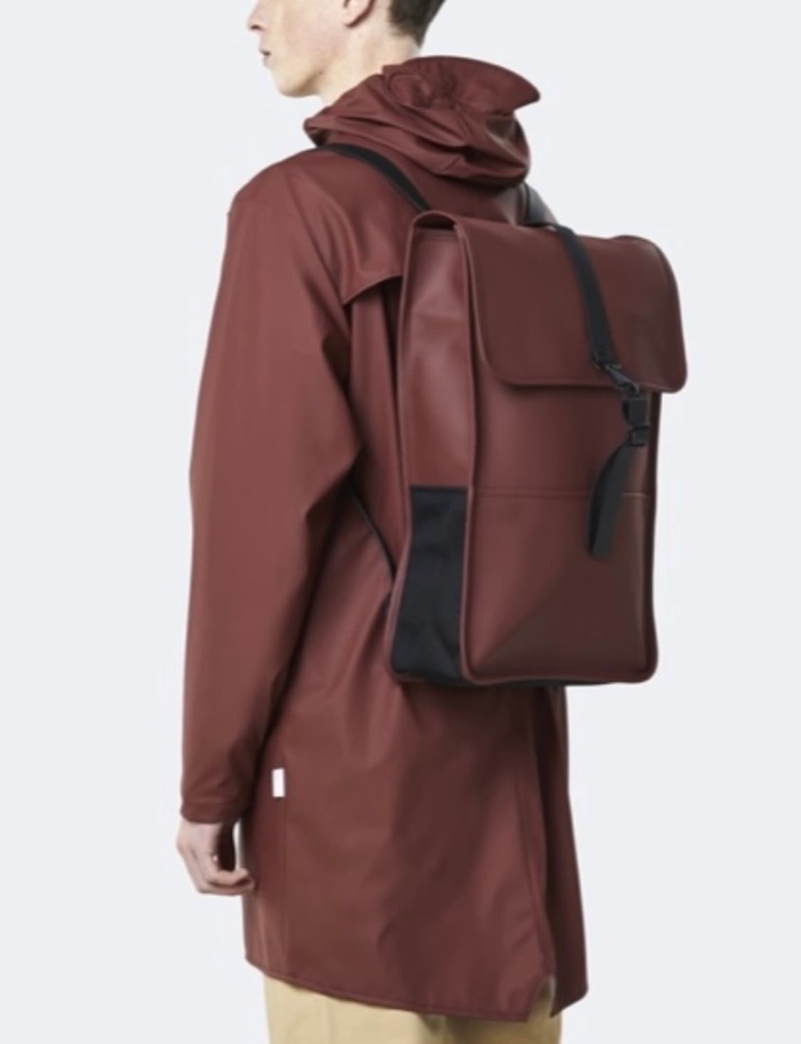 레인스 방수 미니멀 백팩 마룬 컬러 상품이미지2