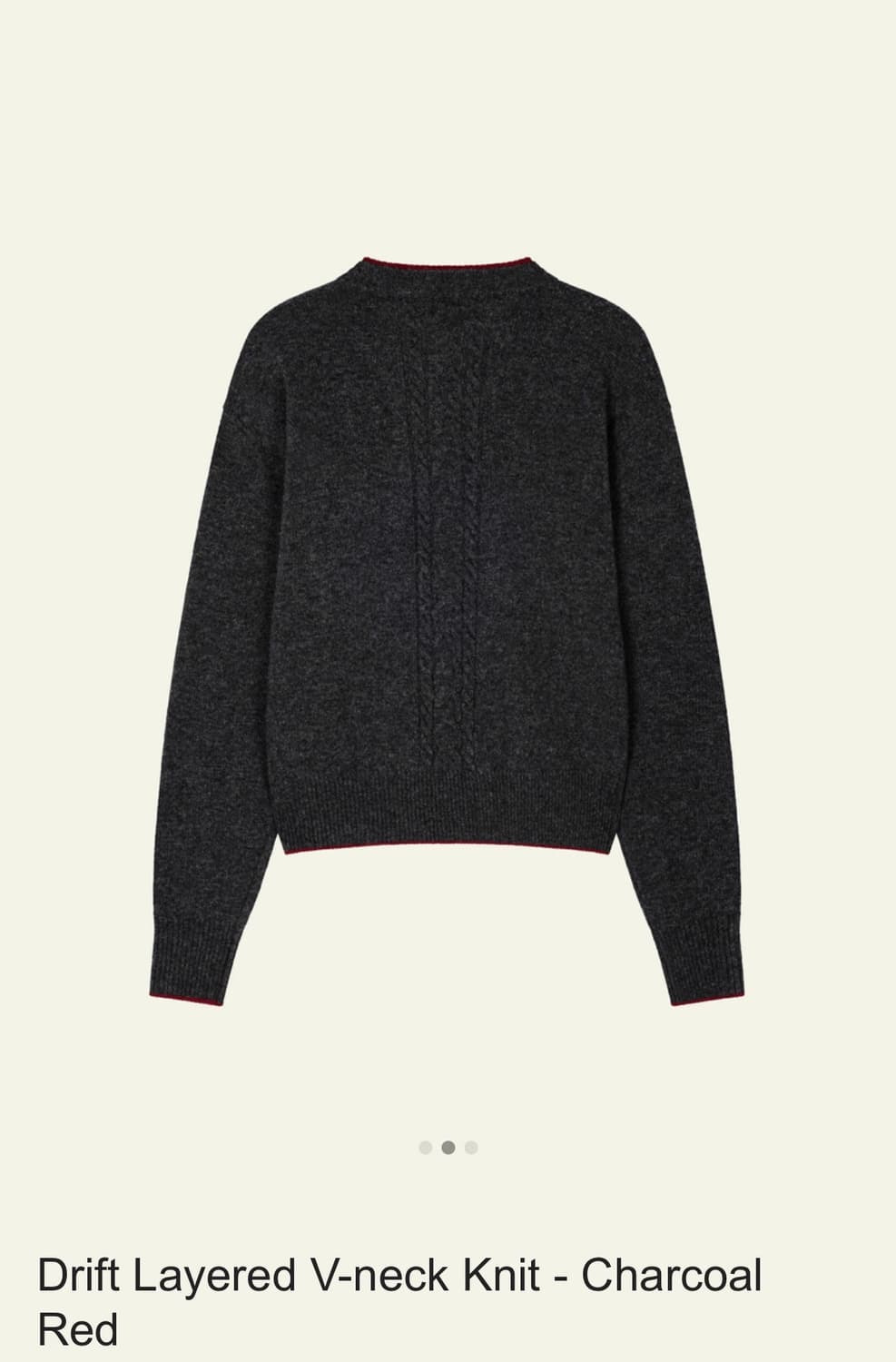 웨이비니스 드리프트 레이어드 브이넥 니트 차콜레드 상품이미지2