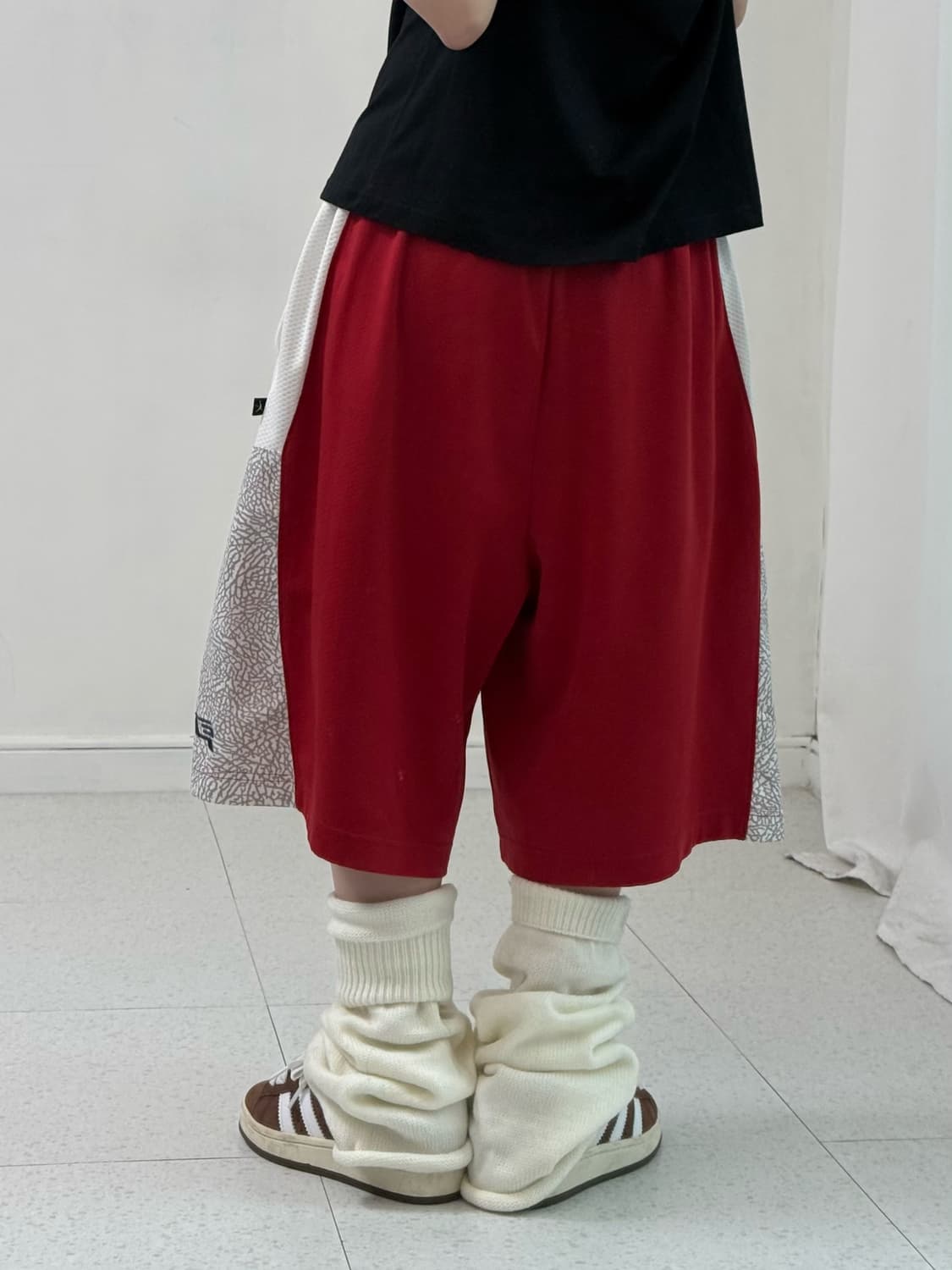 조던 레드 오버핏 반바지 상품이미지4