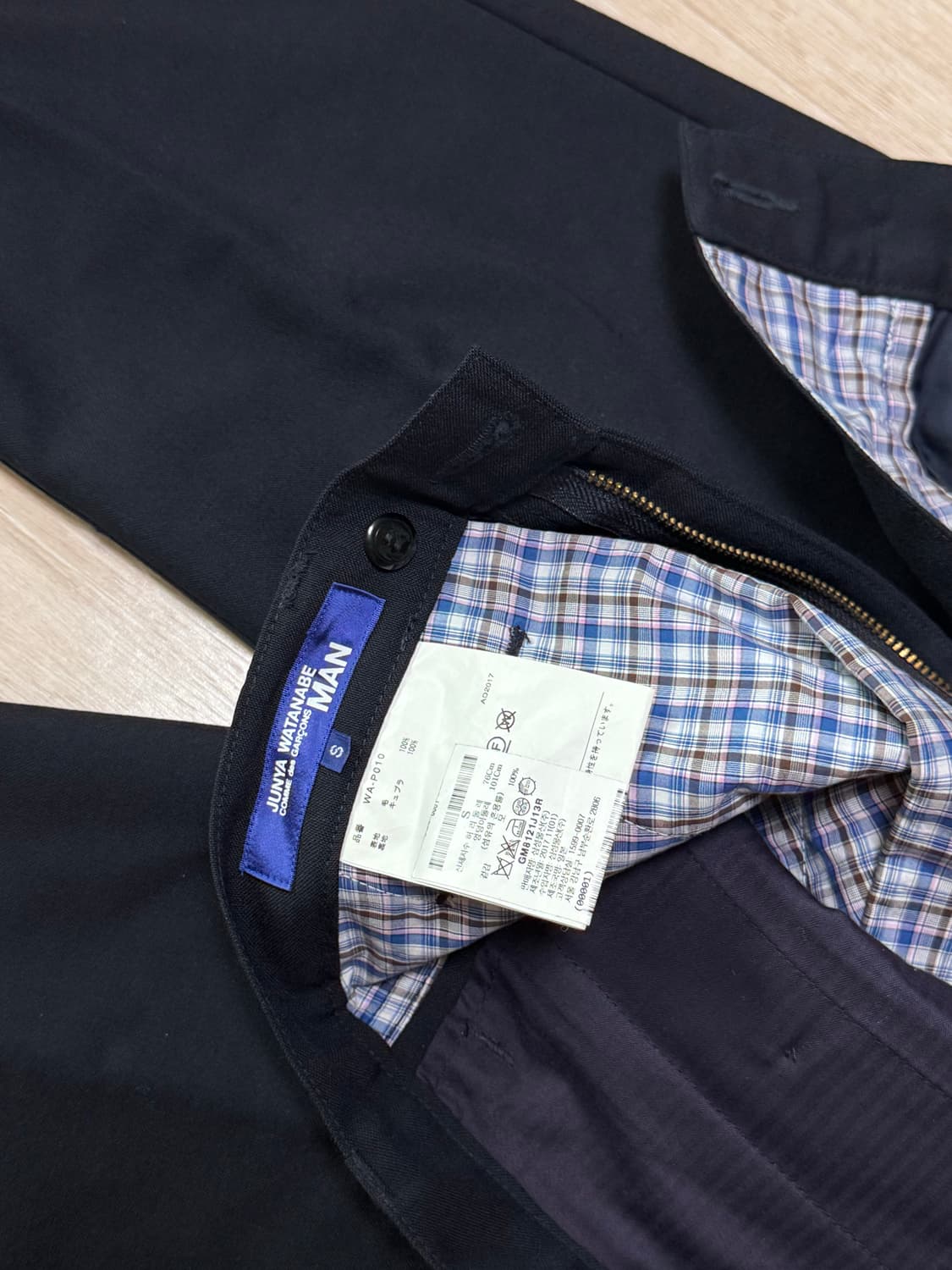 준야와타나베 맨 파나마 울 팬츠 네이비 상품이미지3