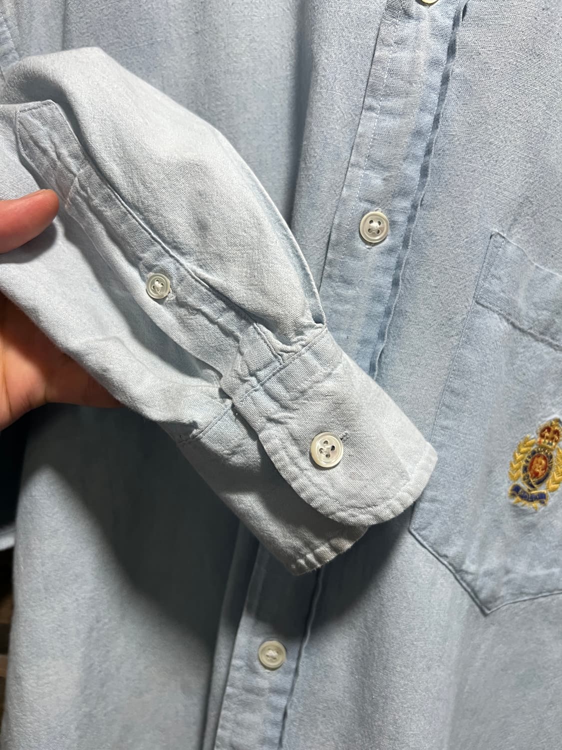 [M]90's 폴로 랄프로렌 우먼스 프레피 샴브레이 셔츠 상품이미지4