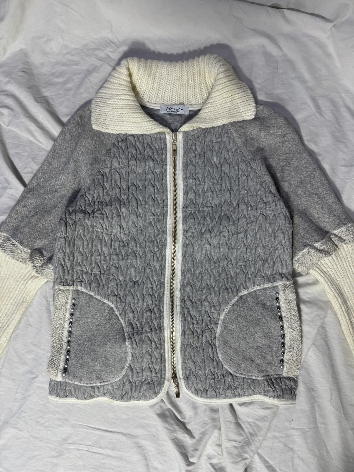 Mr jiuly 하이브리드 니트 집업 y2k  상품이미지5