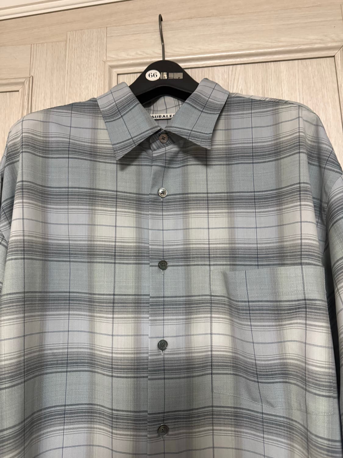 [4] 오라리 25ss 슈퍼 라이트 울 체크 셔츠 상품이미지3