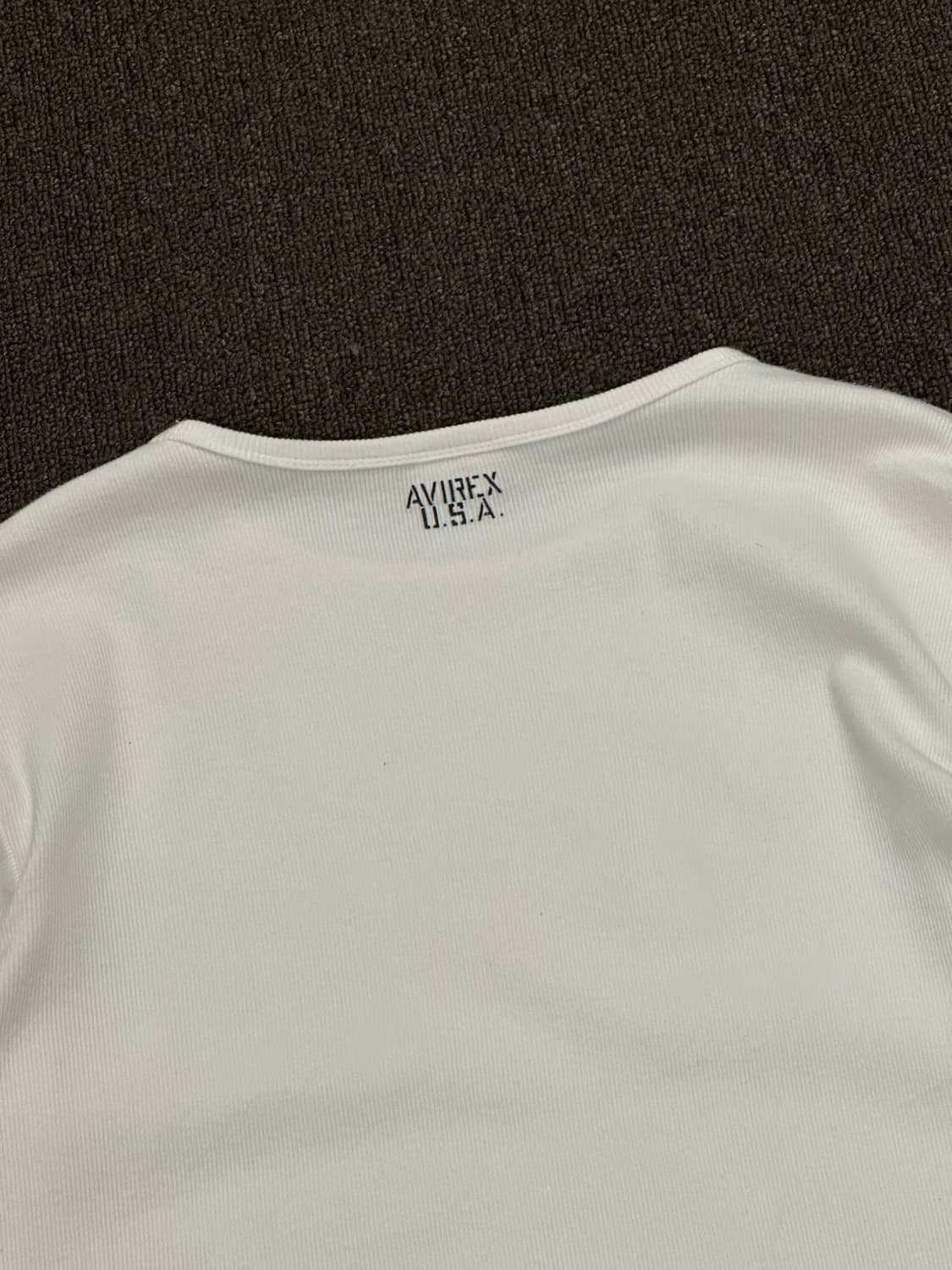 L)Avirex vintage 크루넥 화이트 골지 롱슬리브 상품이미지5