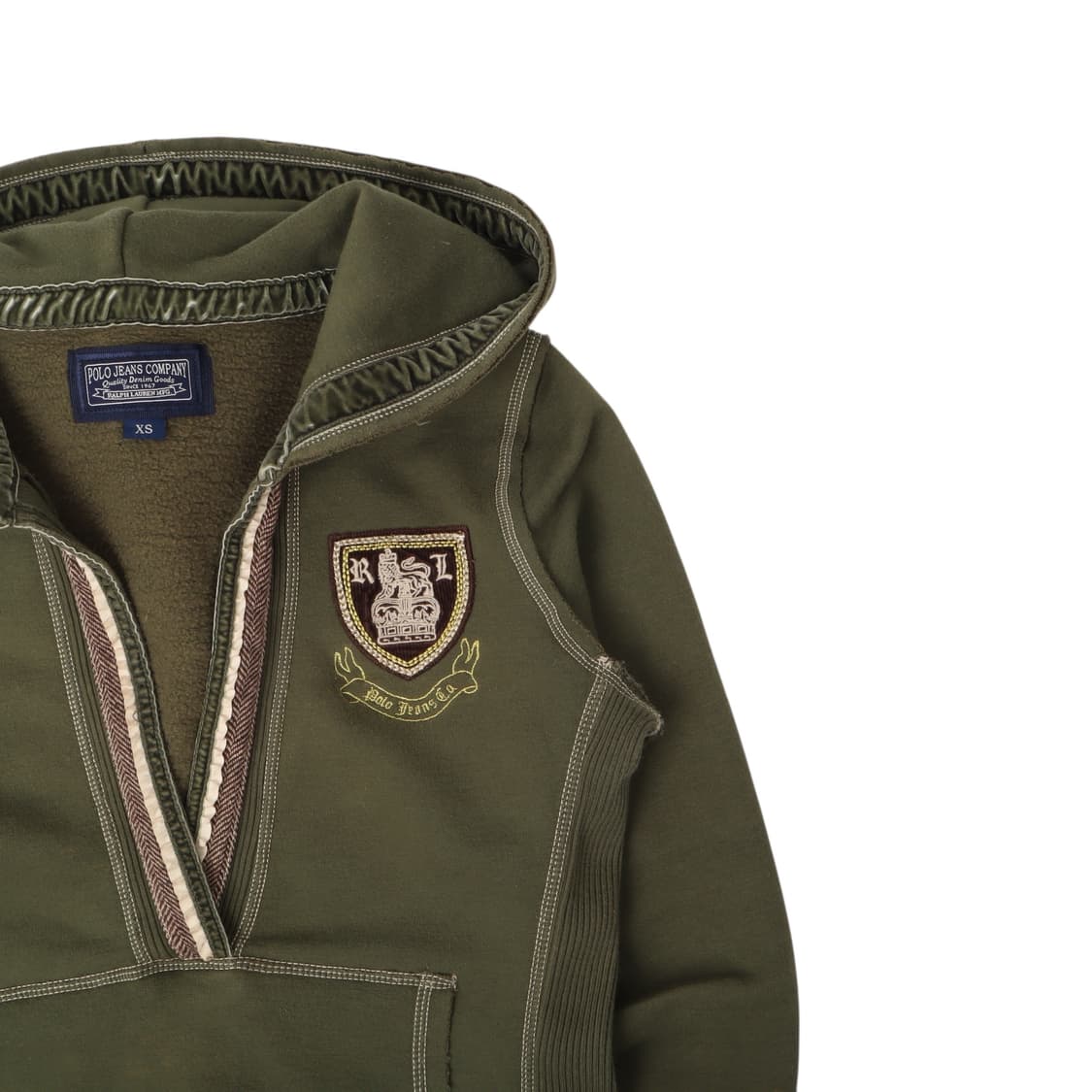 폴로진스 카키 rl 패치 후드티 상품이미지3