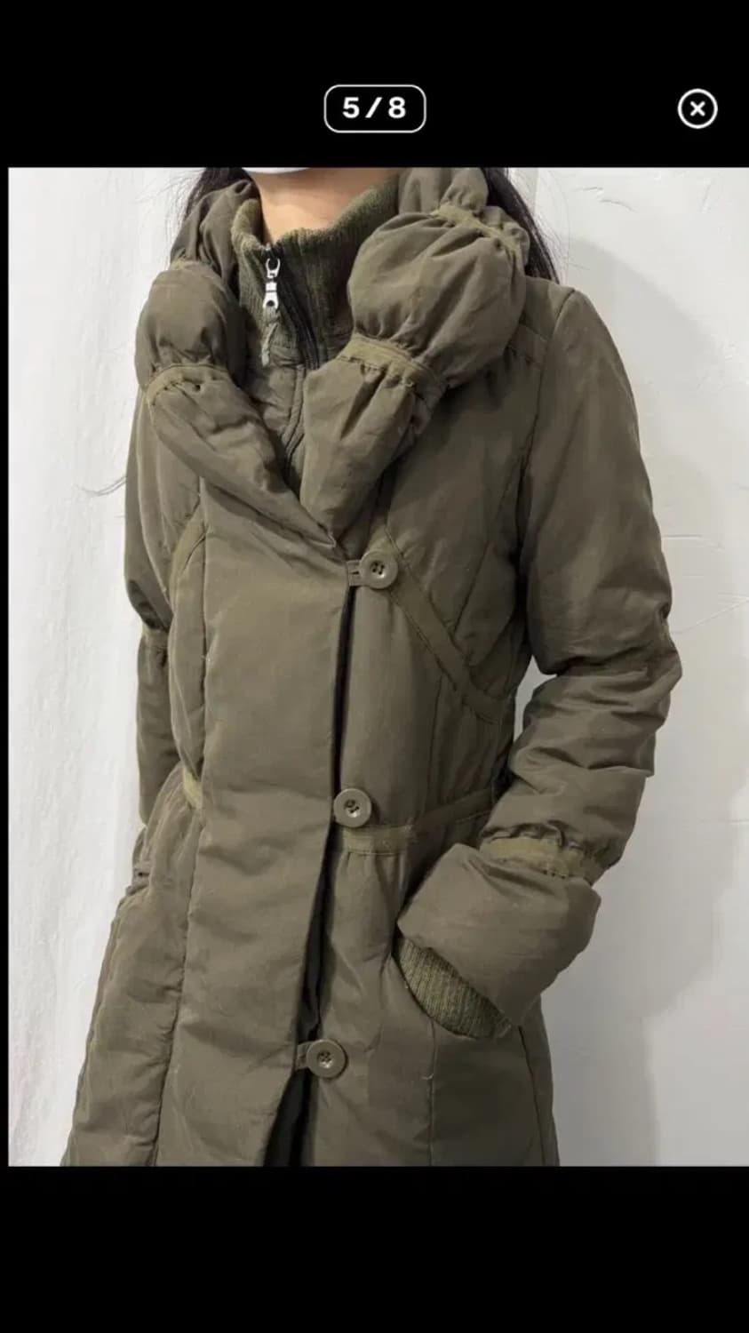 빈티지 카키 패딩 상품이미지5