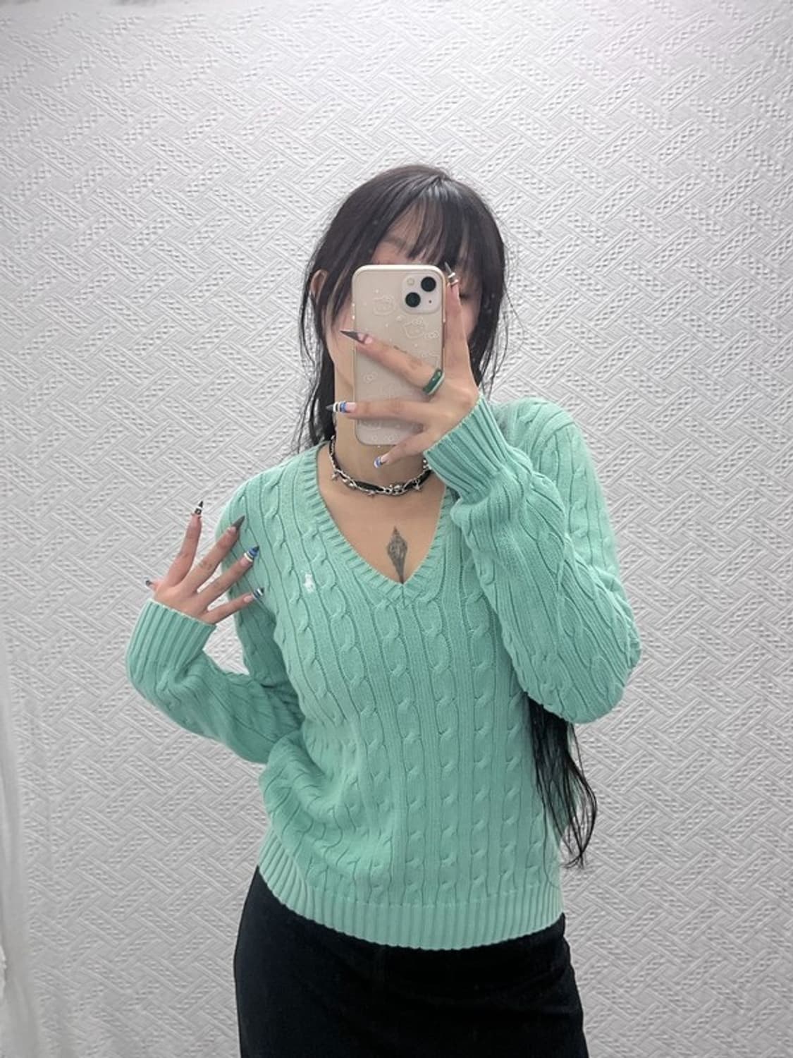 폴로 랄프로렌 폭닥 메로나민트 여리 꽈배기 니트 L C07767 상품이미지2