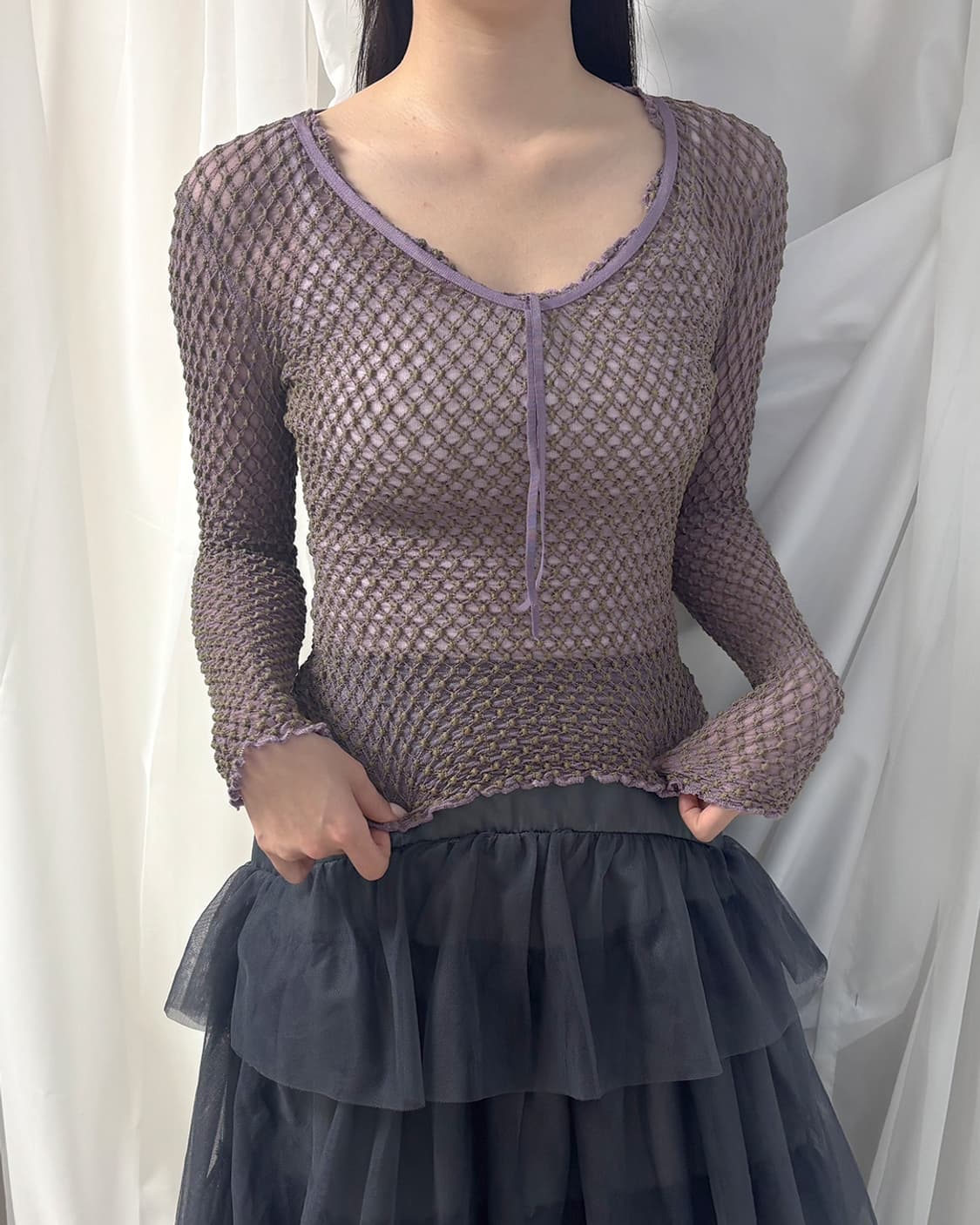 Hanky Panky 라벤더 믹스 허니콤 스모킹 탑 상품이미지8