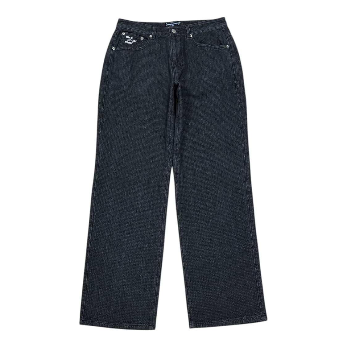 나이스고스트클럽 와플 워싱 데님팬츠 바지 블랙 S 상품이미지1